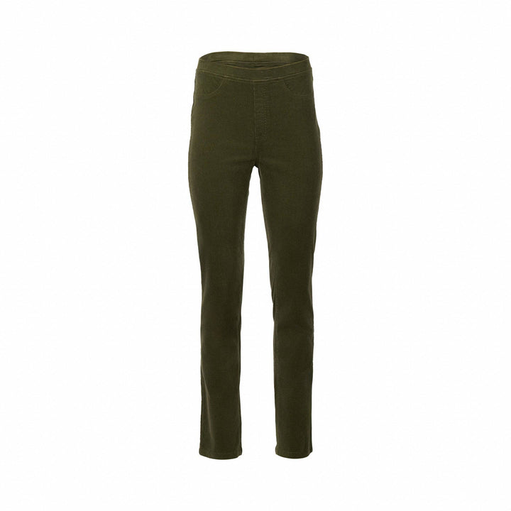 234M Deep Sage - Slim Leg Full Length Pinwale Cord Pull-On - Vassalli