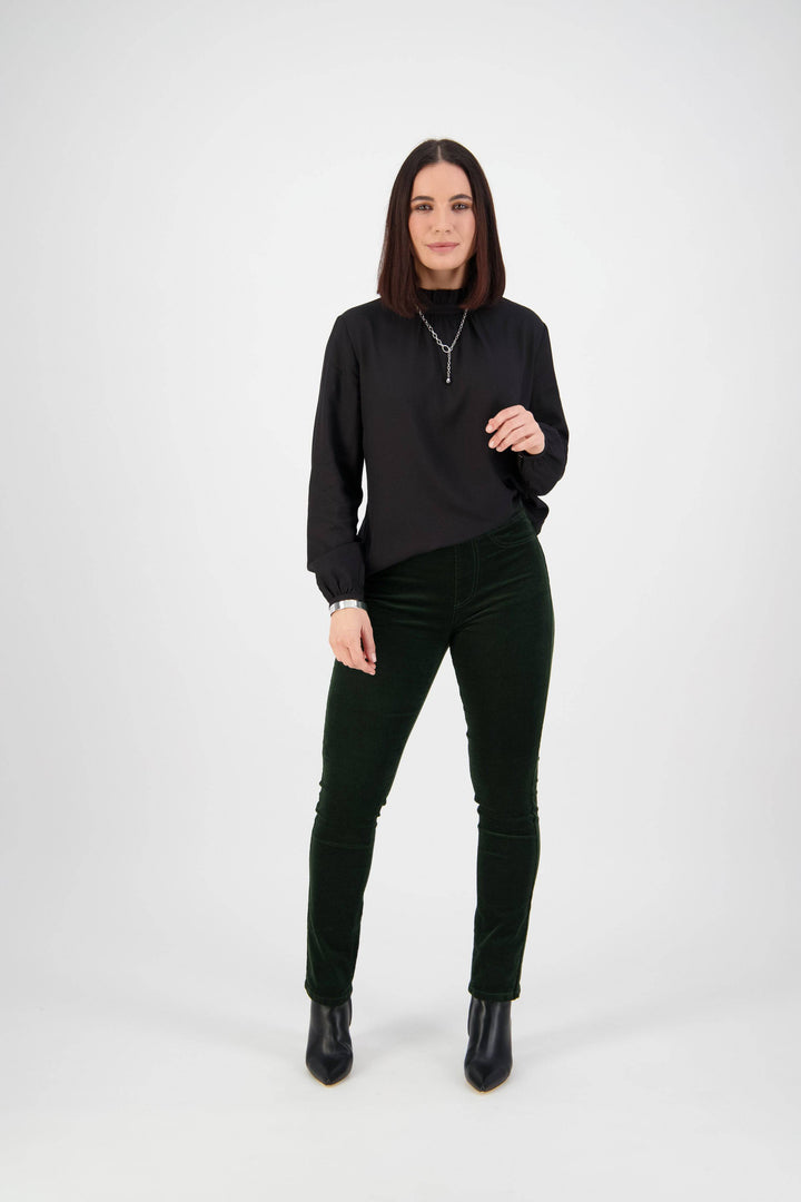 234M Forest - Slim Leg Full Length Pinwale Cord Pull-On - Vassalli