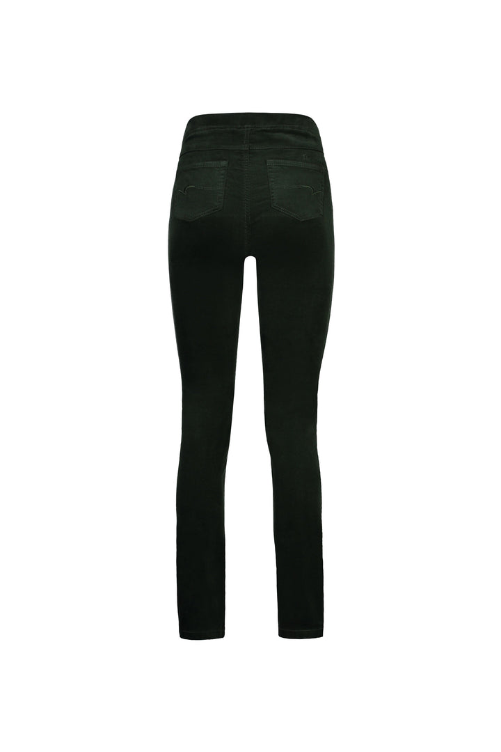 234M Forest - Slim Leg Full Length Pinwale Cord Pull-On - Vassalli