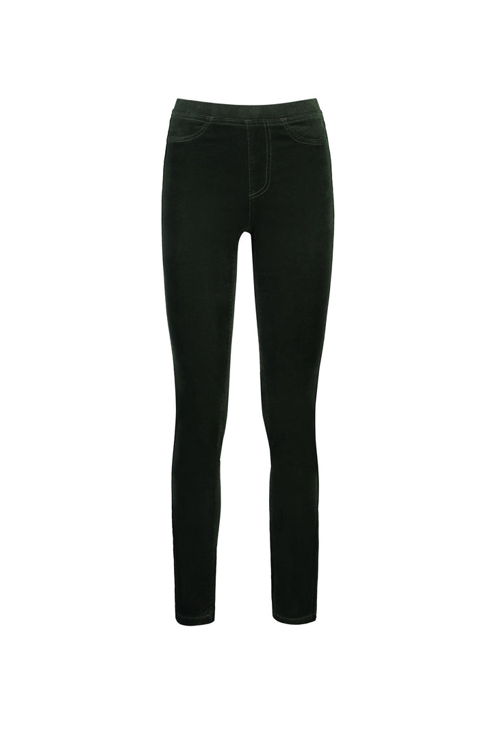 234M Forest - Slim Leg Full Length Pinwale Cord Pull-On - Vassalli