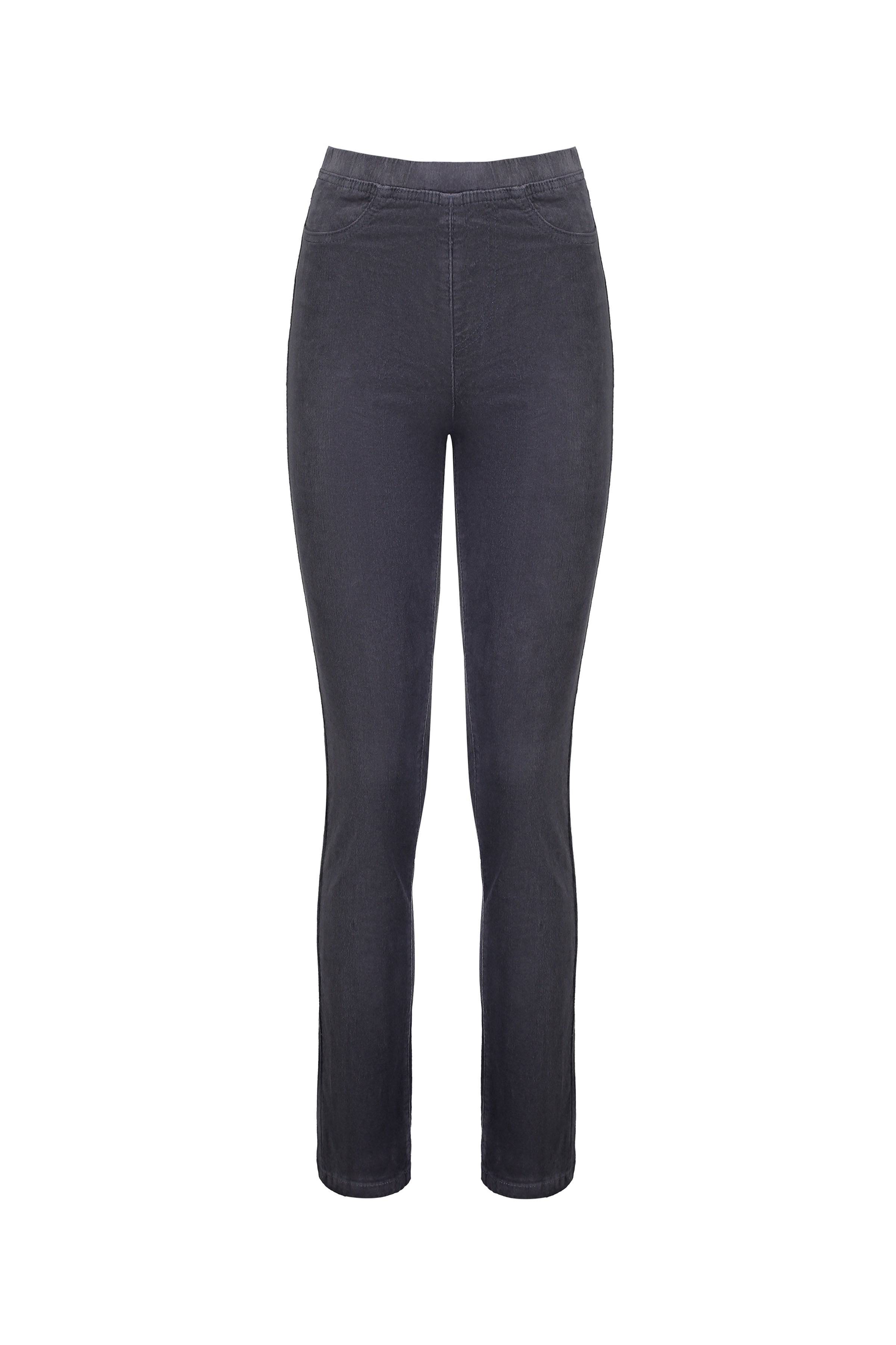 234M Graphite - Slim Leg Full Length Cord Pull-On - Vassalli