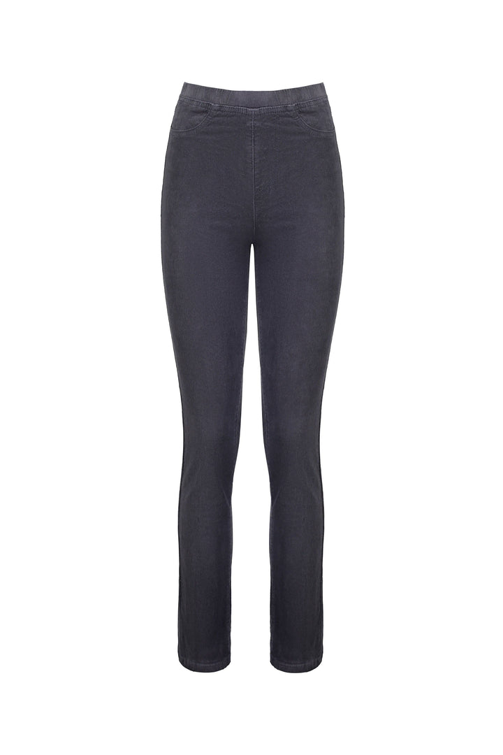 234M Graphite - Slim Leg Full Length Cord Pull-On - Vassalli