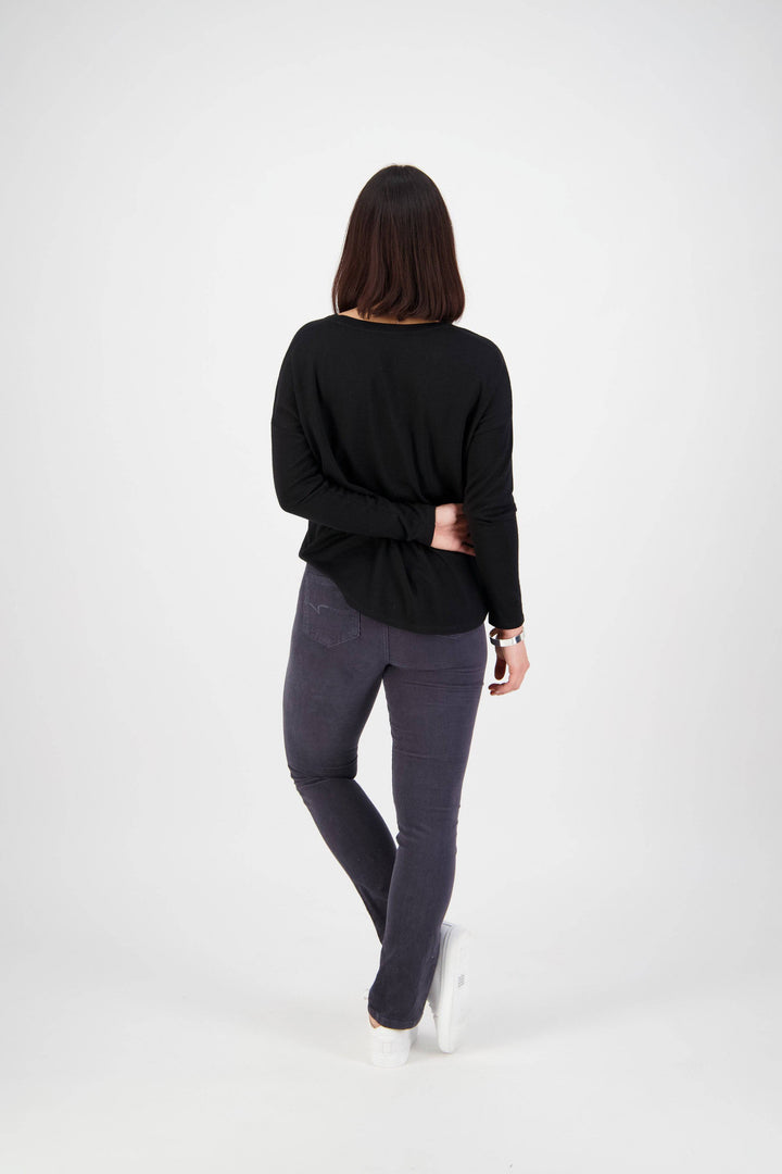 234M Graphite - Slim Leg Full Length Cord Pull-On - Vassalli