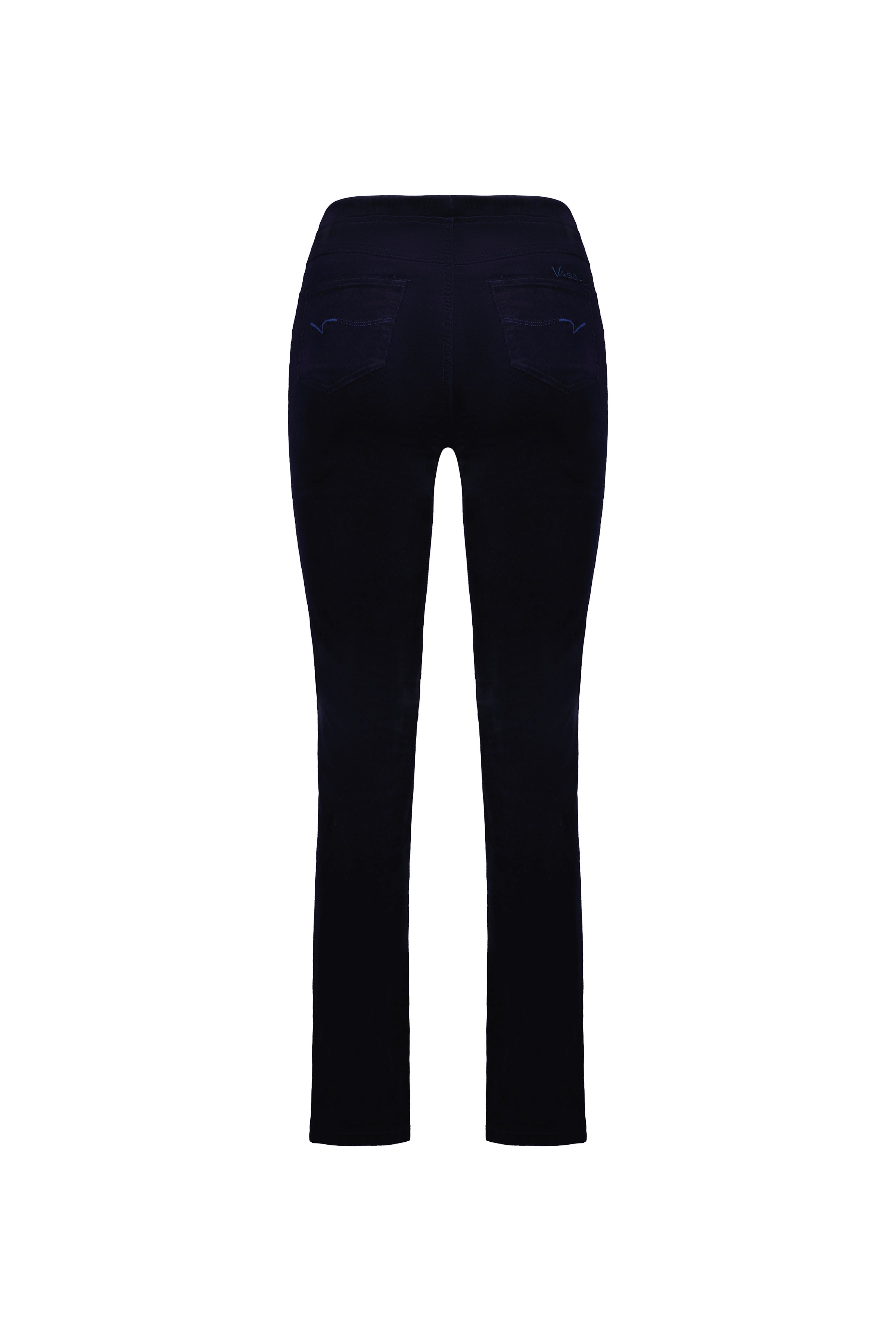 234M Midnight - Slim Leg Full Length Pinwale Cord Pull-On - Vassalli
