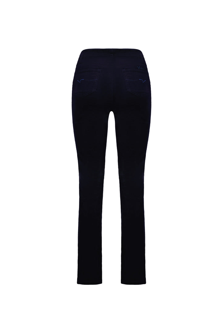234M Midnight - Slim Leg Full Length Pinwale Cord Pull-On - Vassalli