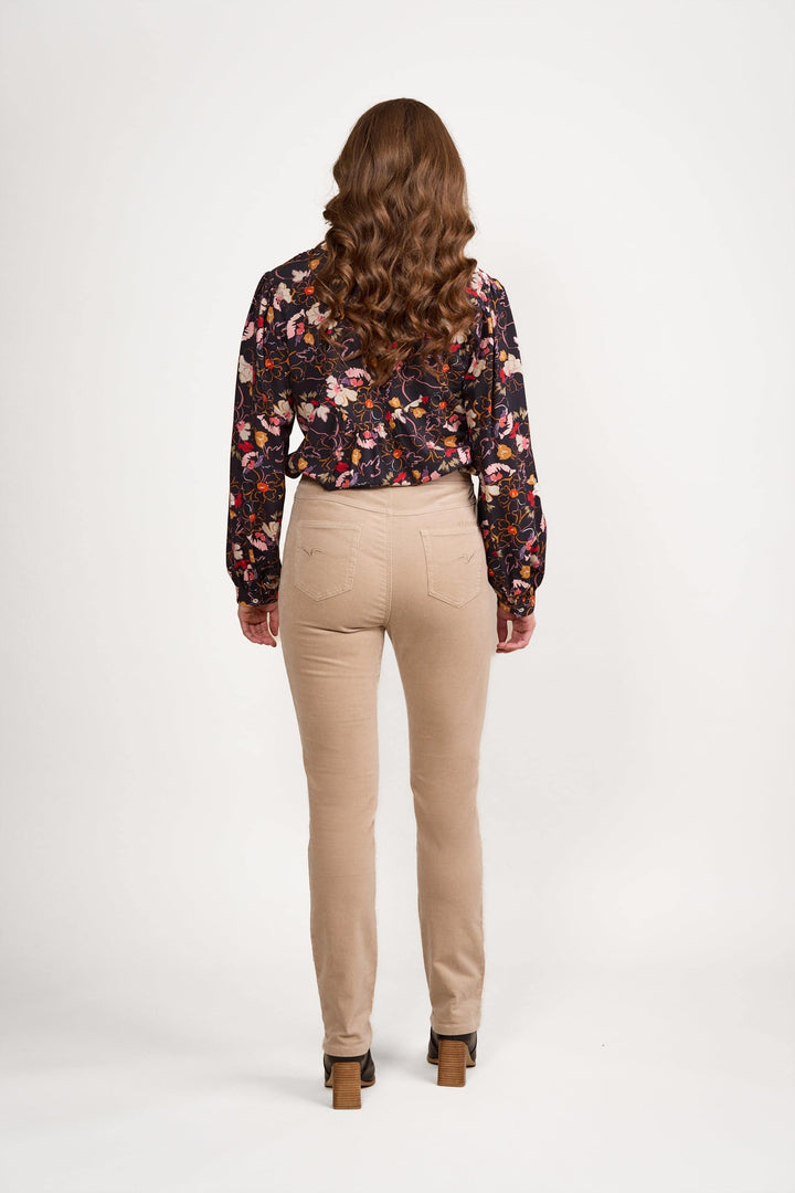 234M Oat - Slim Leg Full Length Pinwale Cord Pull-On - Vassalli