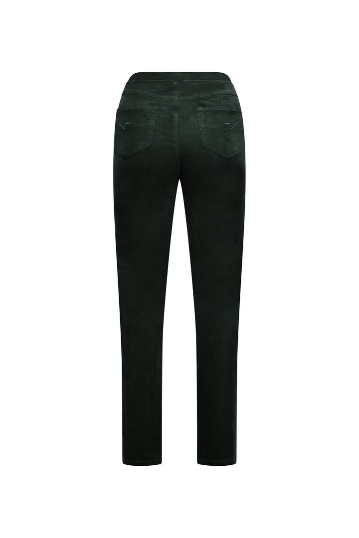 234M Olive - Slim Leg Full Length Pinwale Cord Pull-On - Vassalli