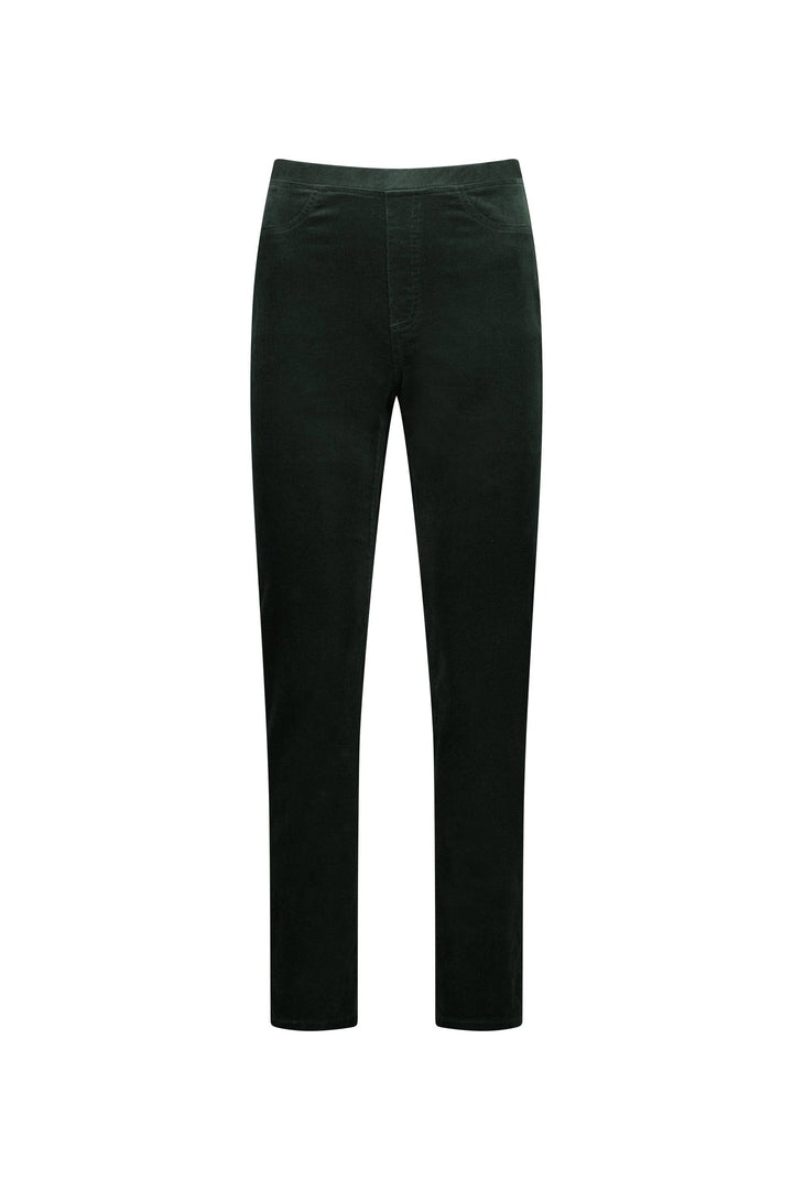 234M Olive - Slim Leg Full Length Pinwale Cord Pull-On - Vassalli