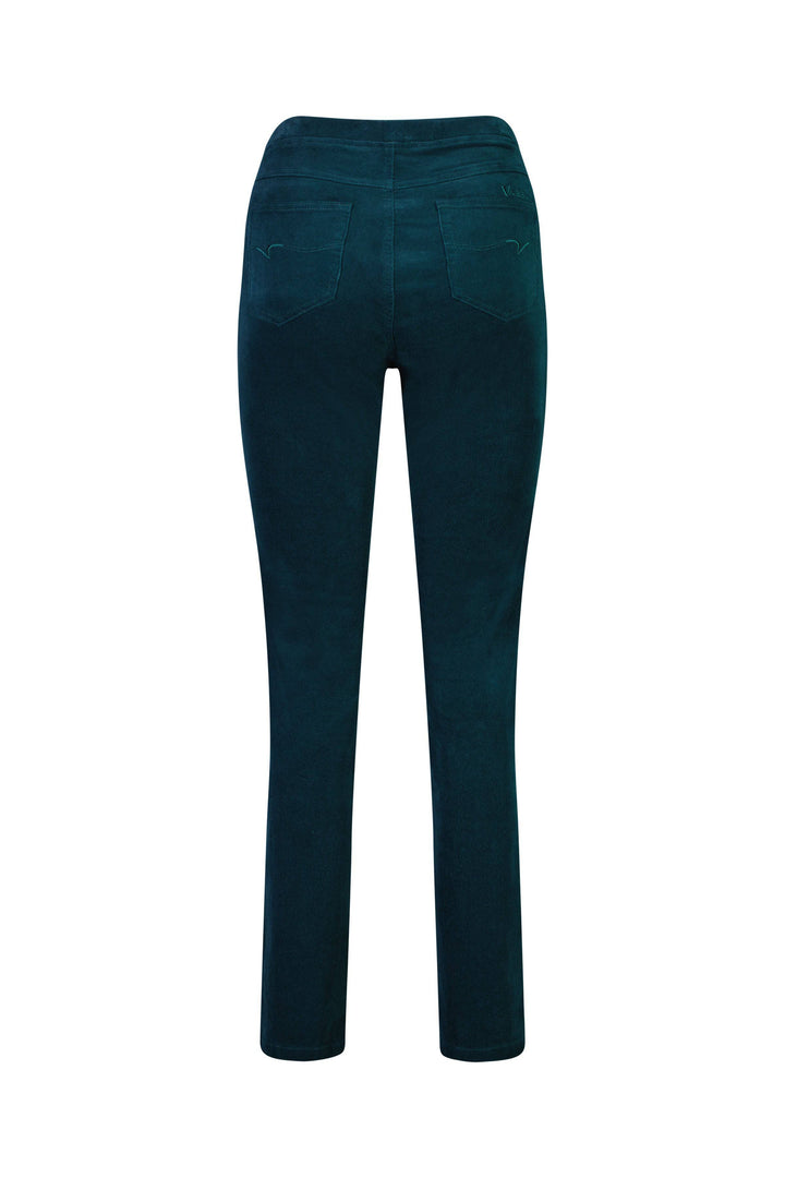 234M Peacock - Slim Leg Full Length Pinwale Cord Pull-On - Vassalli