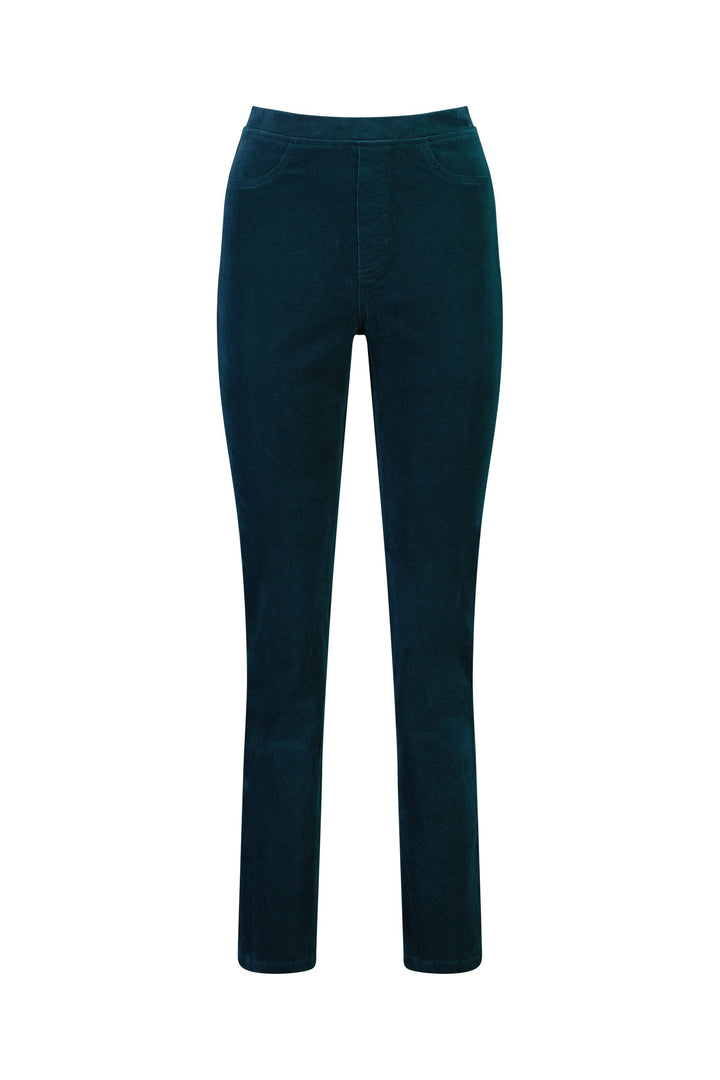 234M Peacock - Slim Leg Full Length Pinwale Cord Pull-On - Vassalli