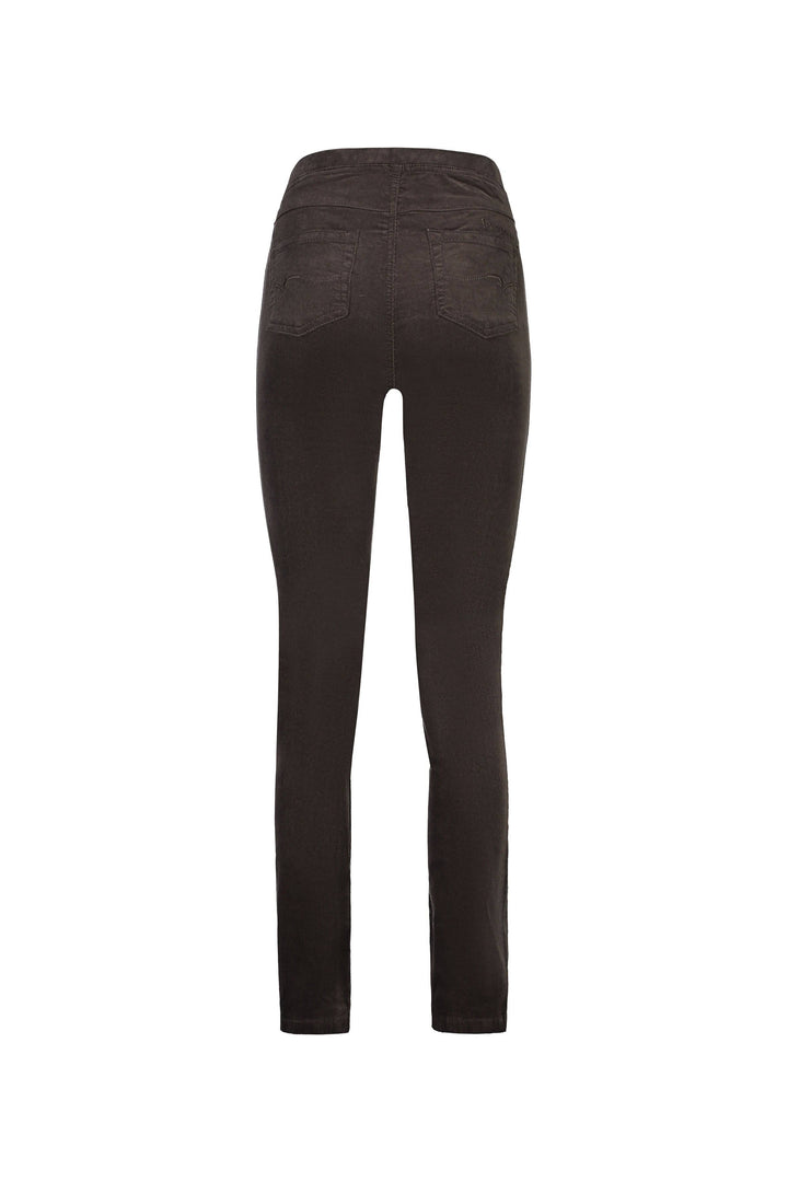 234M Walnut - Slim Leg Full Length Pinwale Cord Pull-On - Vassalli