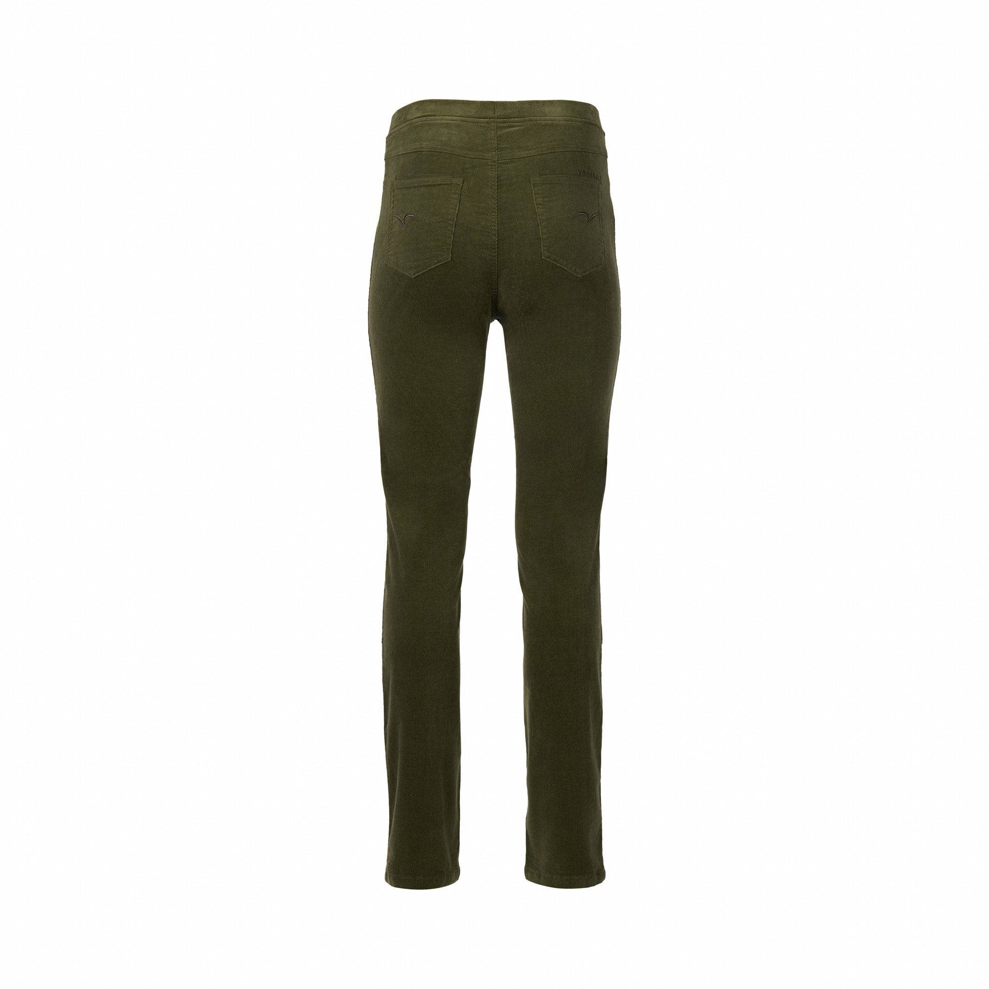 234M Deep Sage - Slim Leg Full Length Pinwale Cord Pull-On - Vassalli