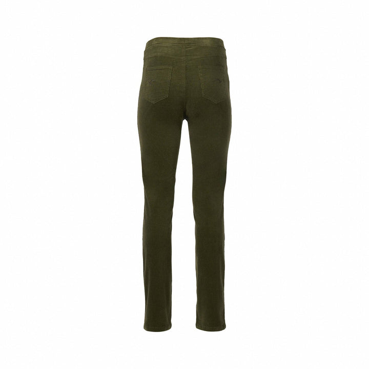 234M Deep Sage - Slim Leg Full Length Pinwale Cord Pull-On - Vassalli