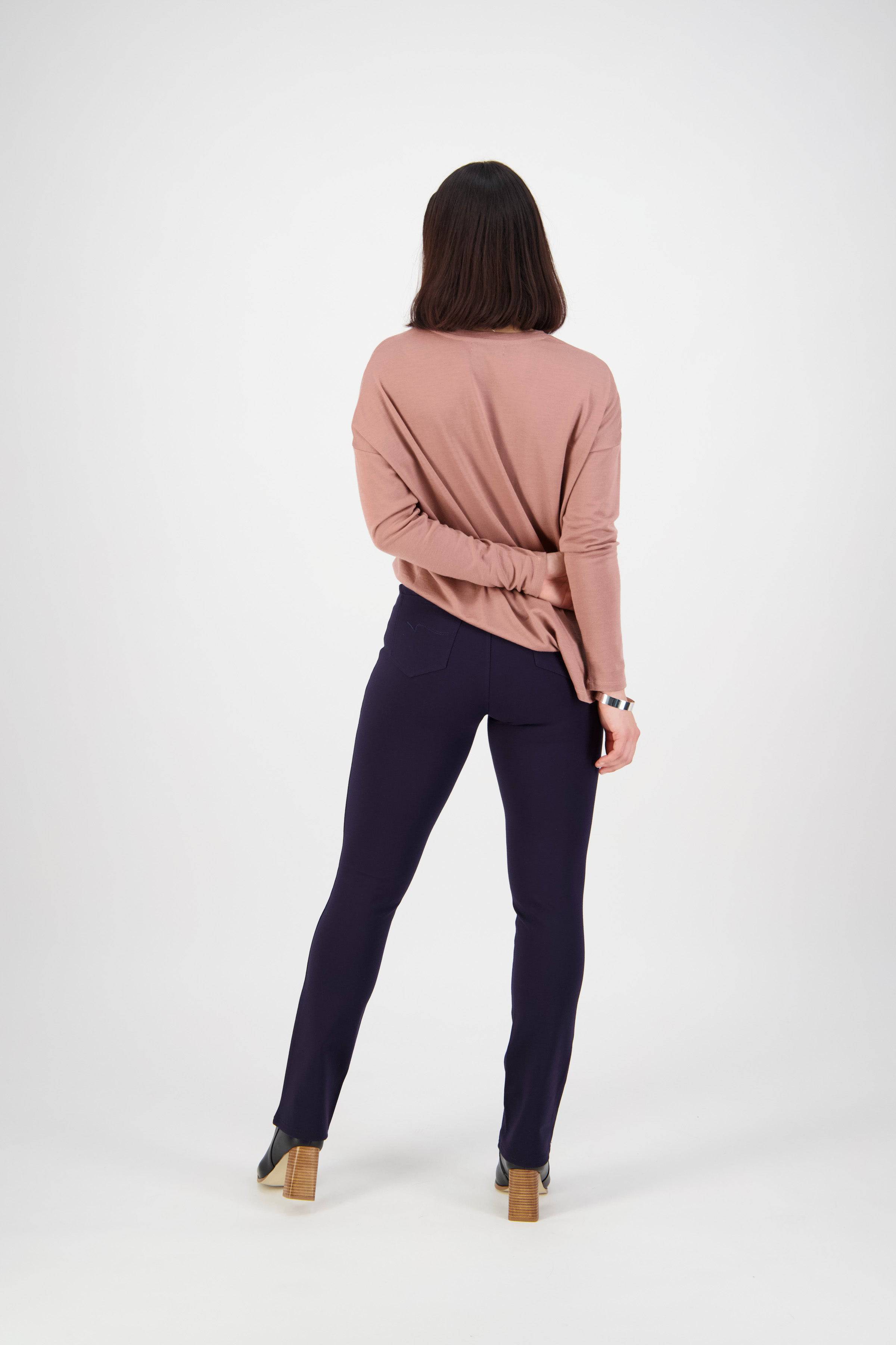 234 Navy - Slim Leg Full Length Ponti Pull-On - Vassalli