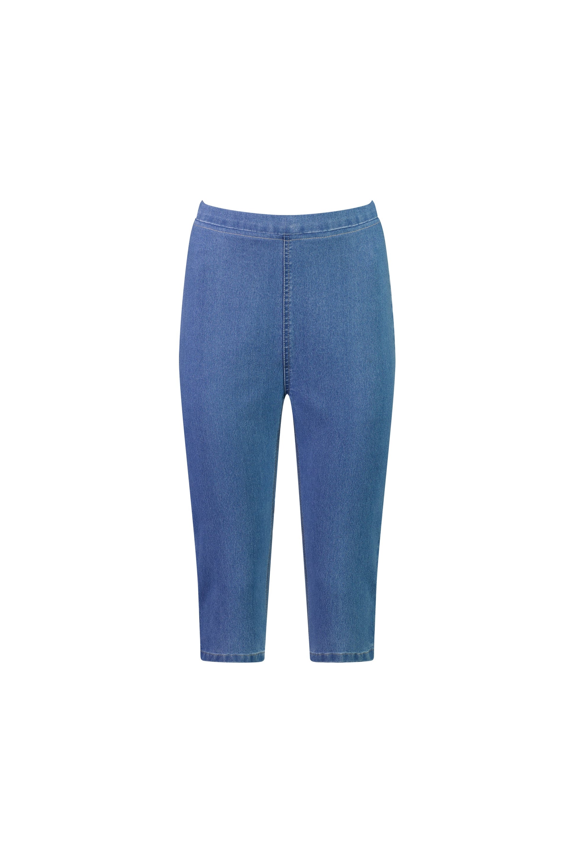 261CS Light Denim - Skinny Leg 3/4 Length Contrast Stitch Denim Pull On - Vassalli