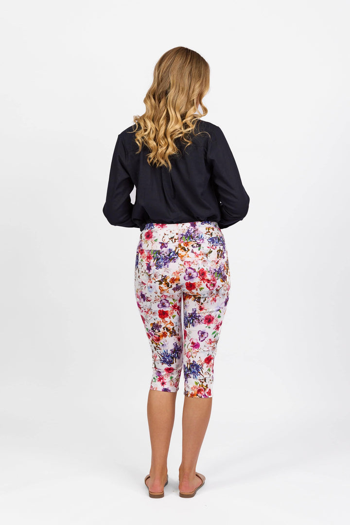 261LW Burst - Printed Skinny Leg 3/4 Length Lightweight Pull-On - Vassalli