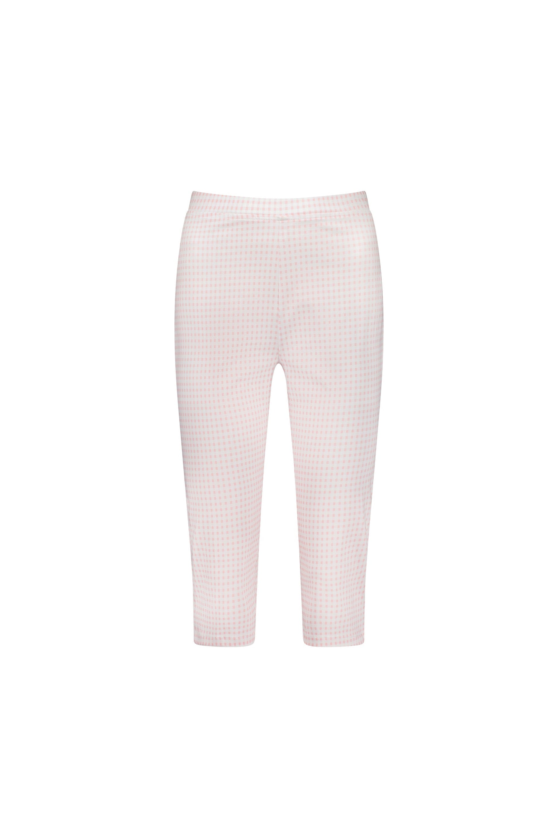 261LW Pink Gingham - Printed Skinny Leg 3/4 Length Lightweight Pull On - Vassalli