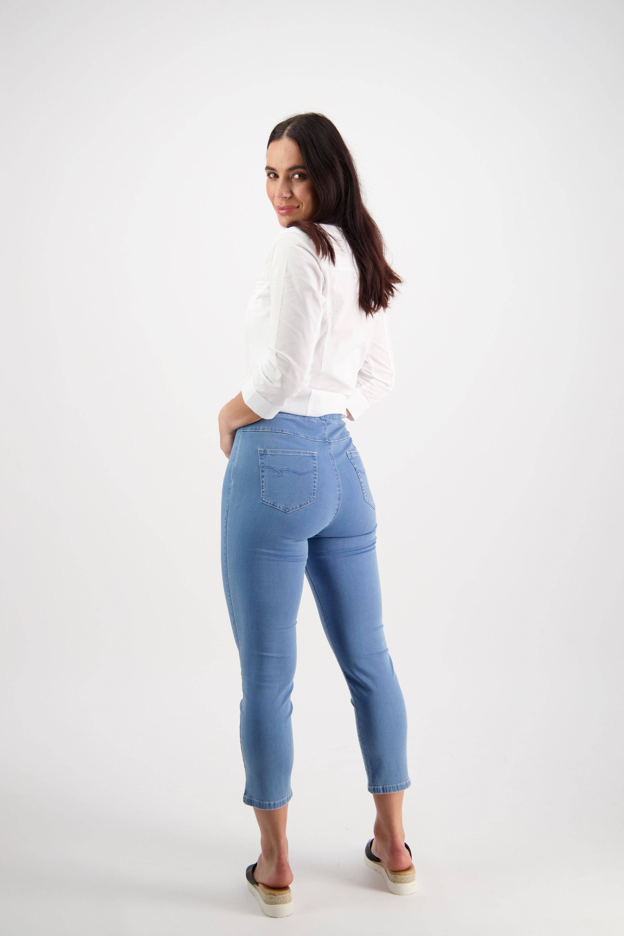 271 Ice - Skinny Leg 7/8 Length Lightweight Denim Pull-On - Vassalli