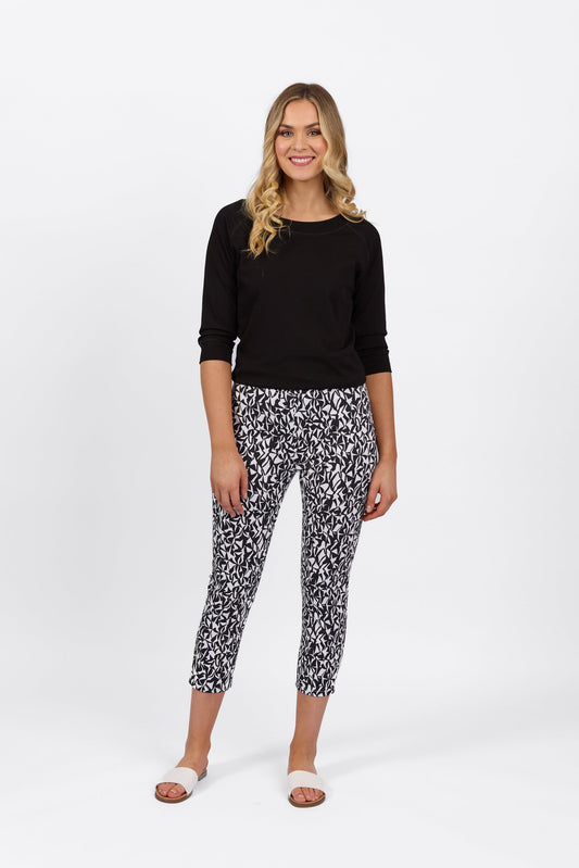 271LW Accent - Printed Skinny Leg 7/8 Length Lightweight Pull On - Vassalli