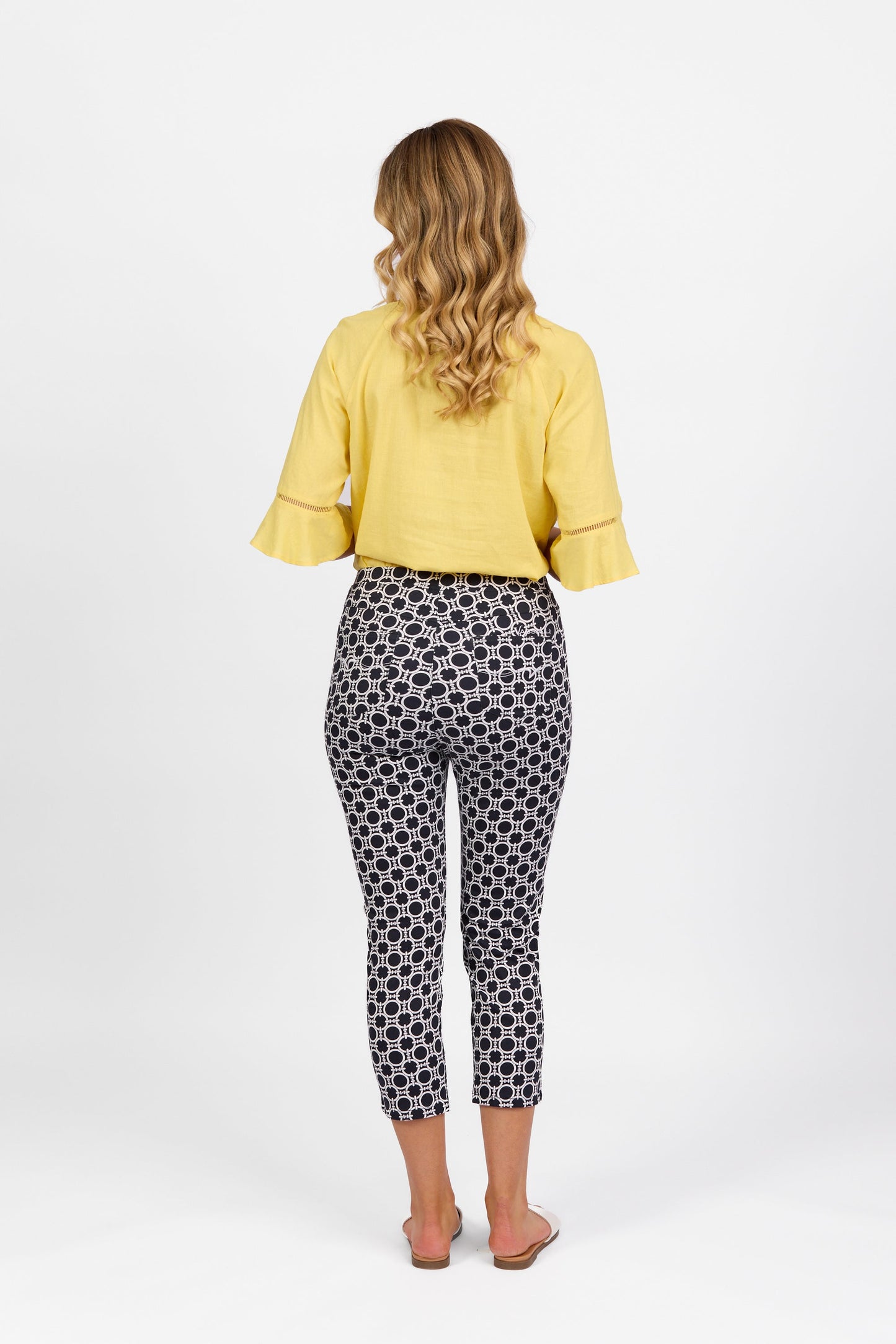 271LW Arlo - Printed Skinny Leg 7/8 Length Lightweight Pull On - Vassalli