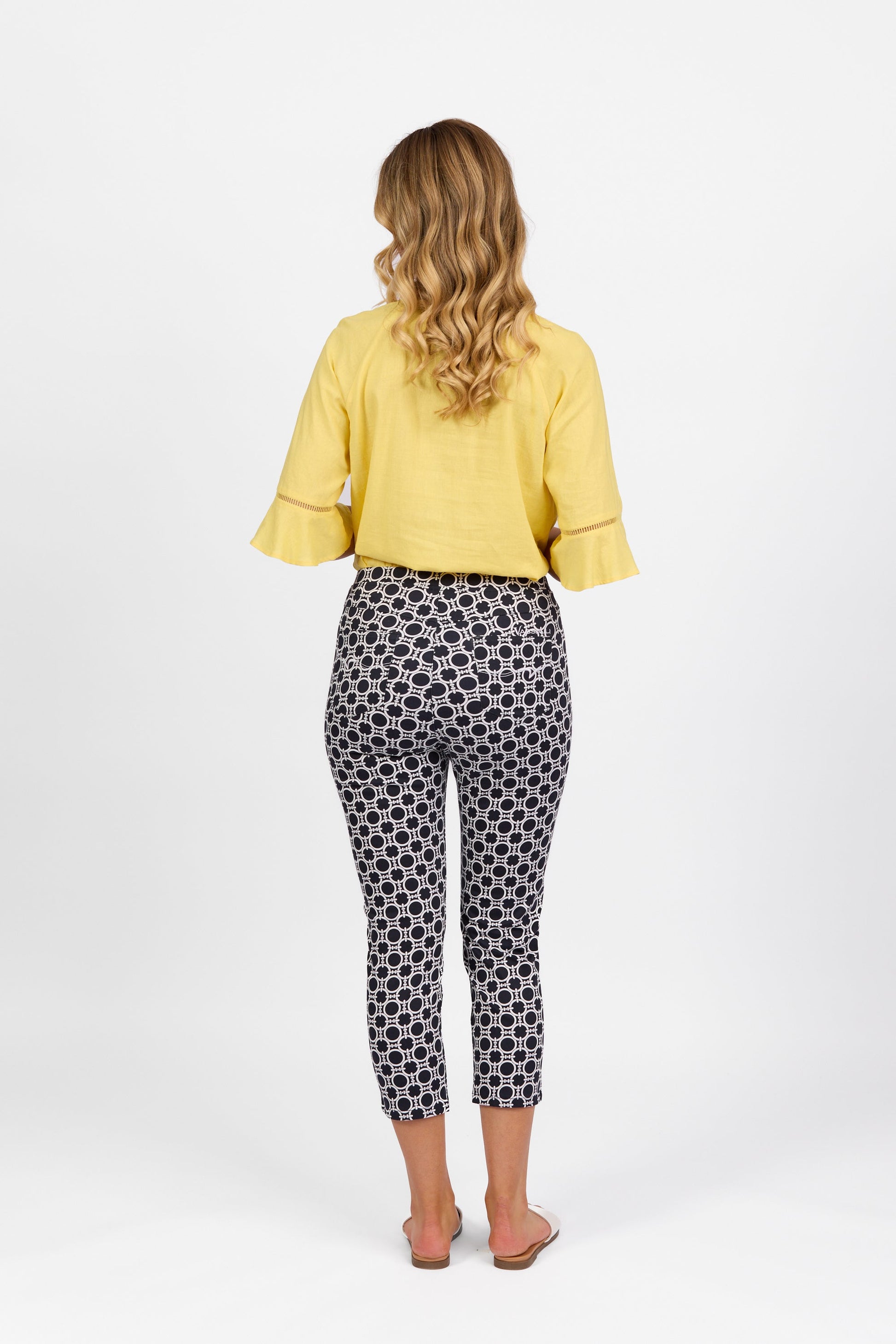 271LW Arlo - Printed Skinny Leg 7/8 Length Lightweight Pull On - Vassalli