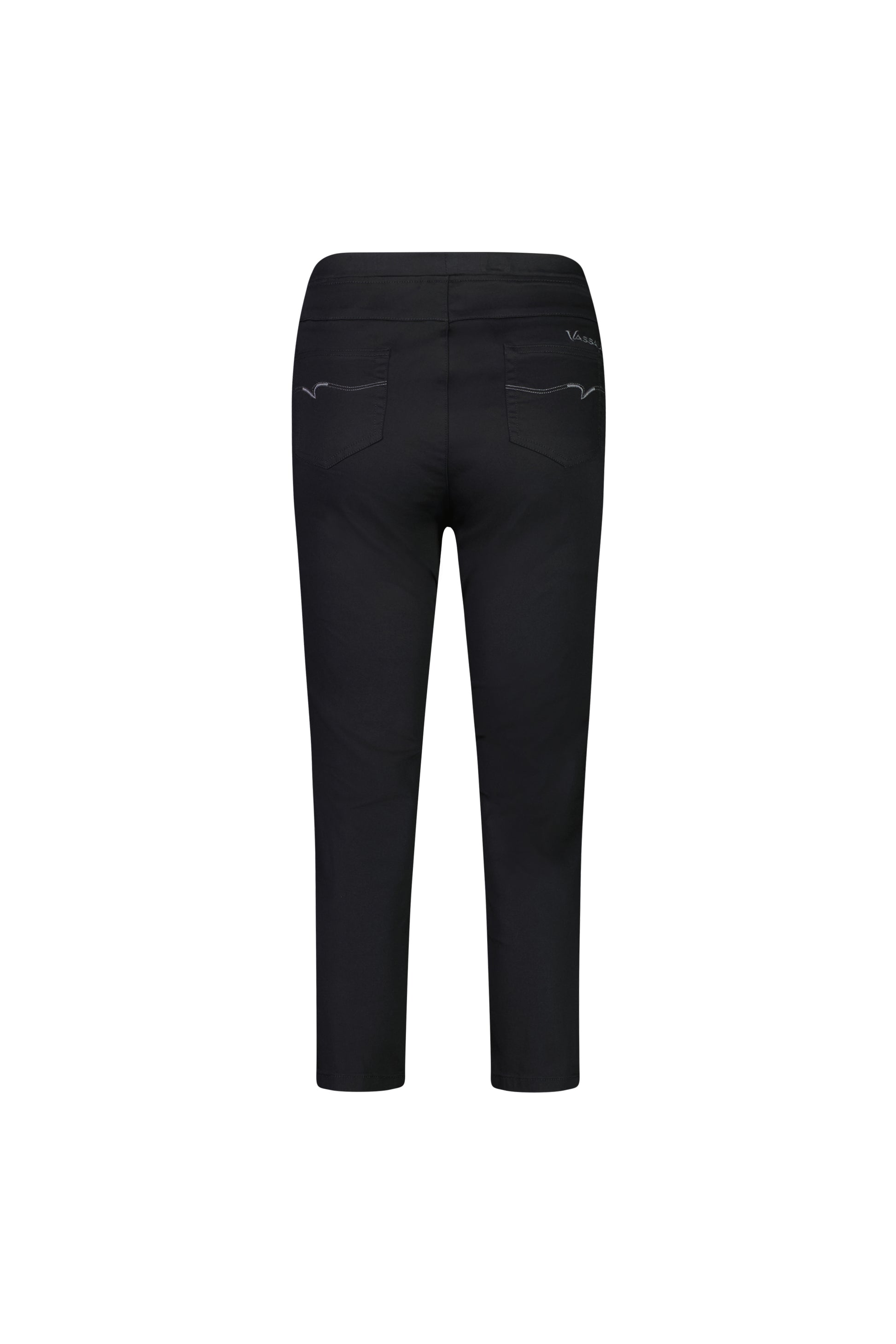 271LW Black - Plain Skinny Leg 7/8 Length Lightweight Pull-On - Vassalli