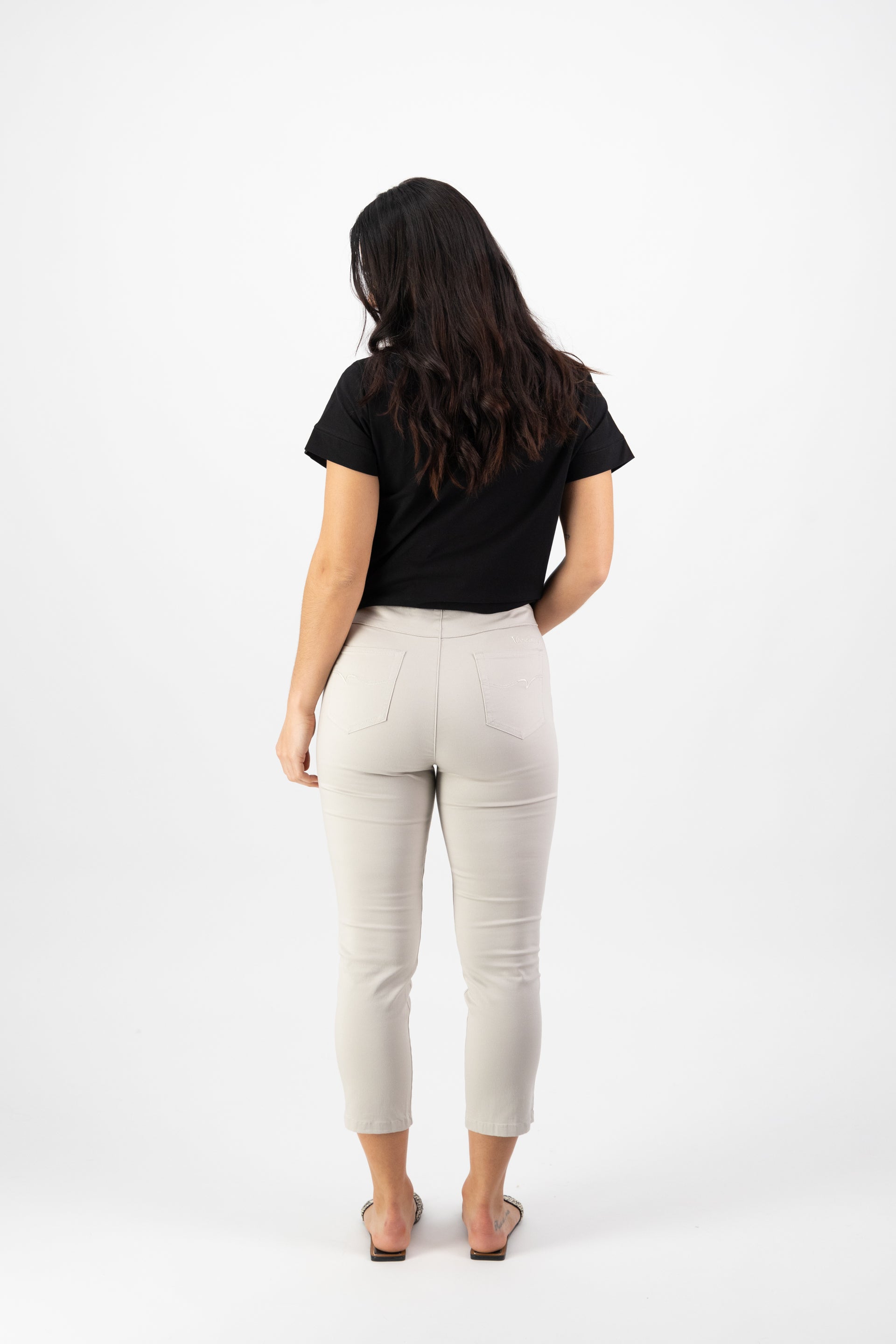 271LW Pumice - Plain Skinny Leg 7/8 Length Lightweight Pull-On - Vassalli
