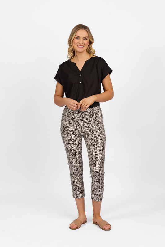 271LW Sahara - Printed Skinny Leg 7/8 Length Lightweight Pull On - Vassalli