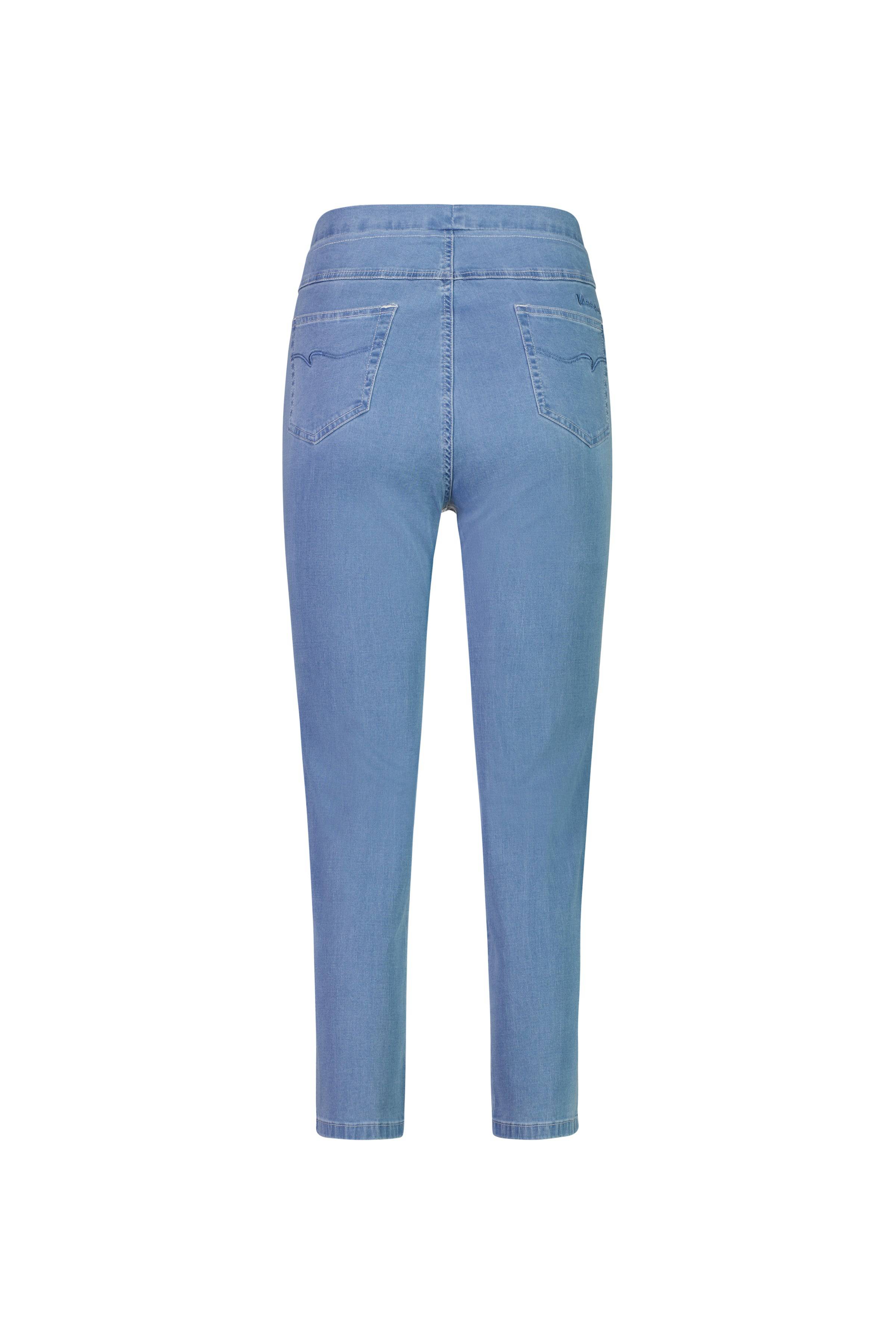 274 Ice - Slim Leg 7/8 Length Lightweight Denim Pull-On - Vassalli