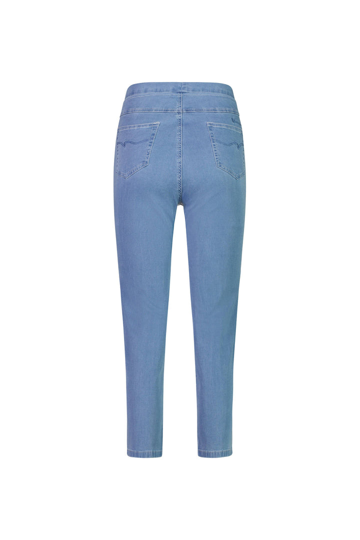 274 Ice - Slim Leg 7/8 Length Lightweight Denim Pull-On - Vassalli
