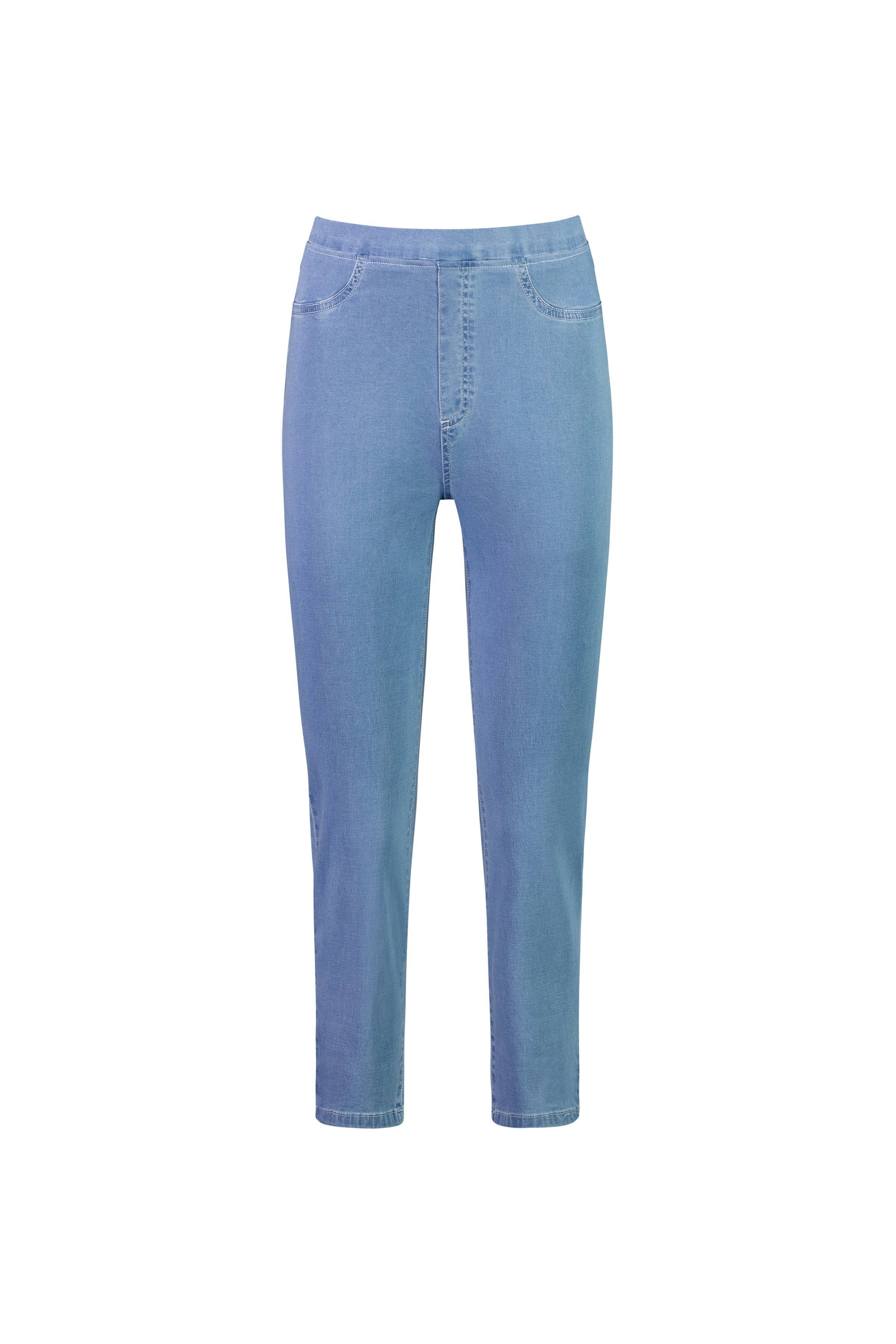 274 Ice - Slim Leg 7/8 Length Lightweight Denim Pull-On - Vassalli