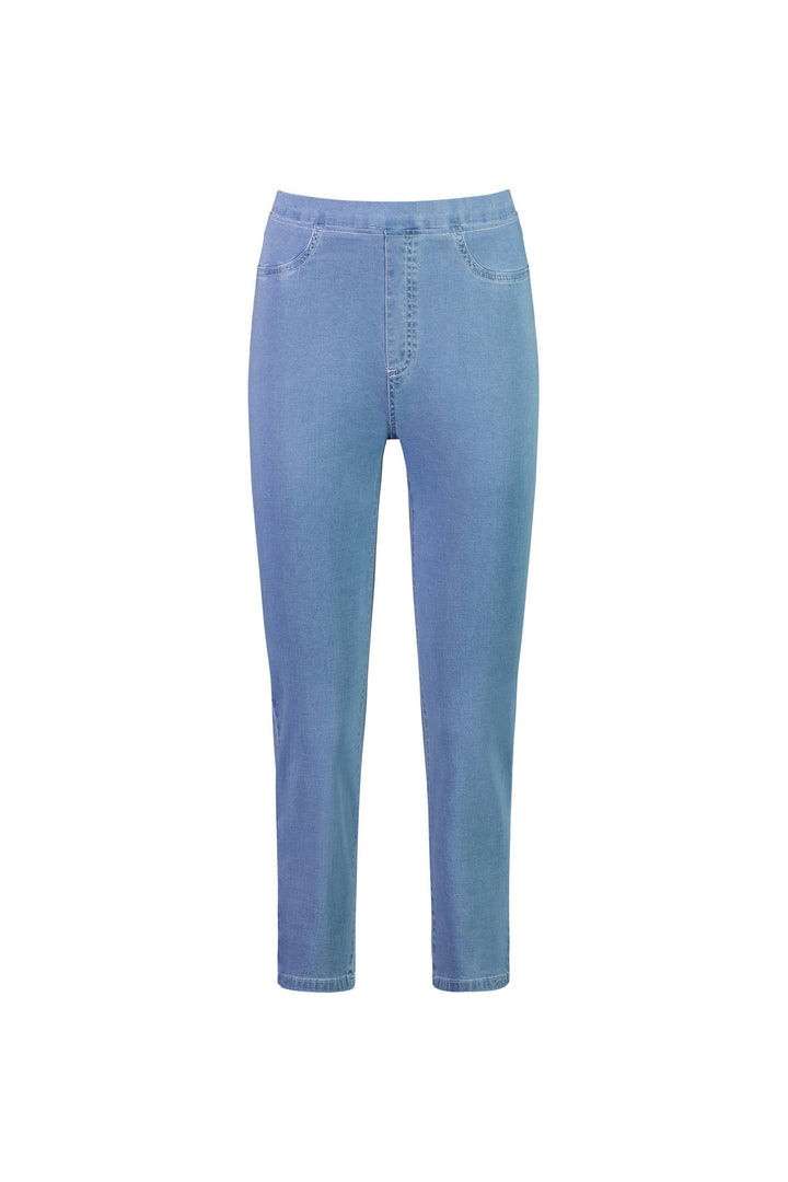 274 Ice - Slim Leg 7/8 Length Lightweight Denim Pull-On - Vassalli