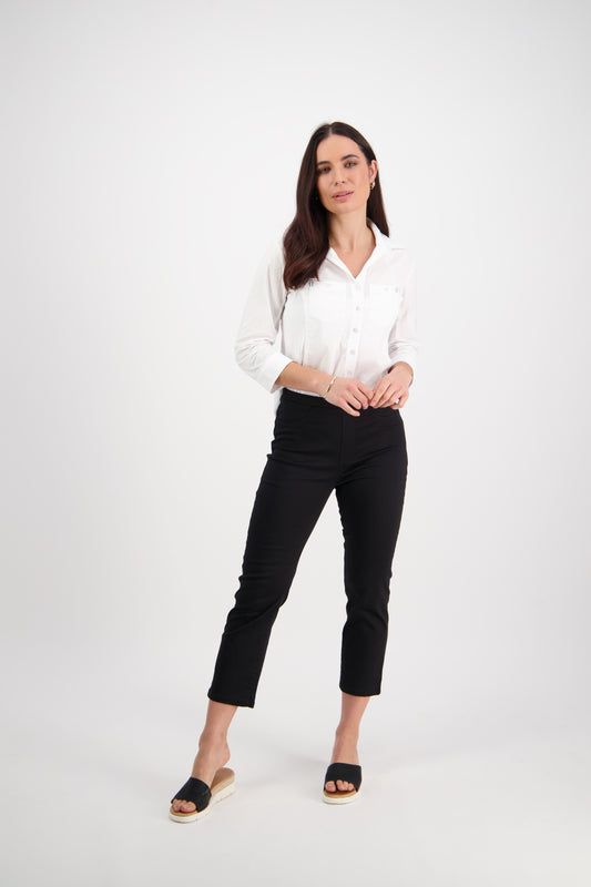 274LW Black - Plain Slim Leg 7/8 Length Lightweight Pull On - Vassalli