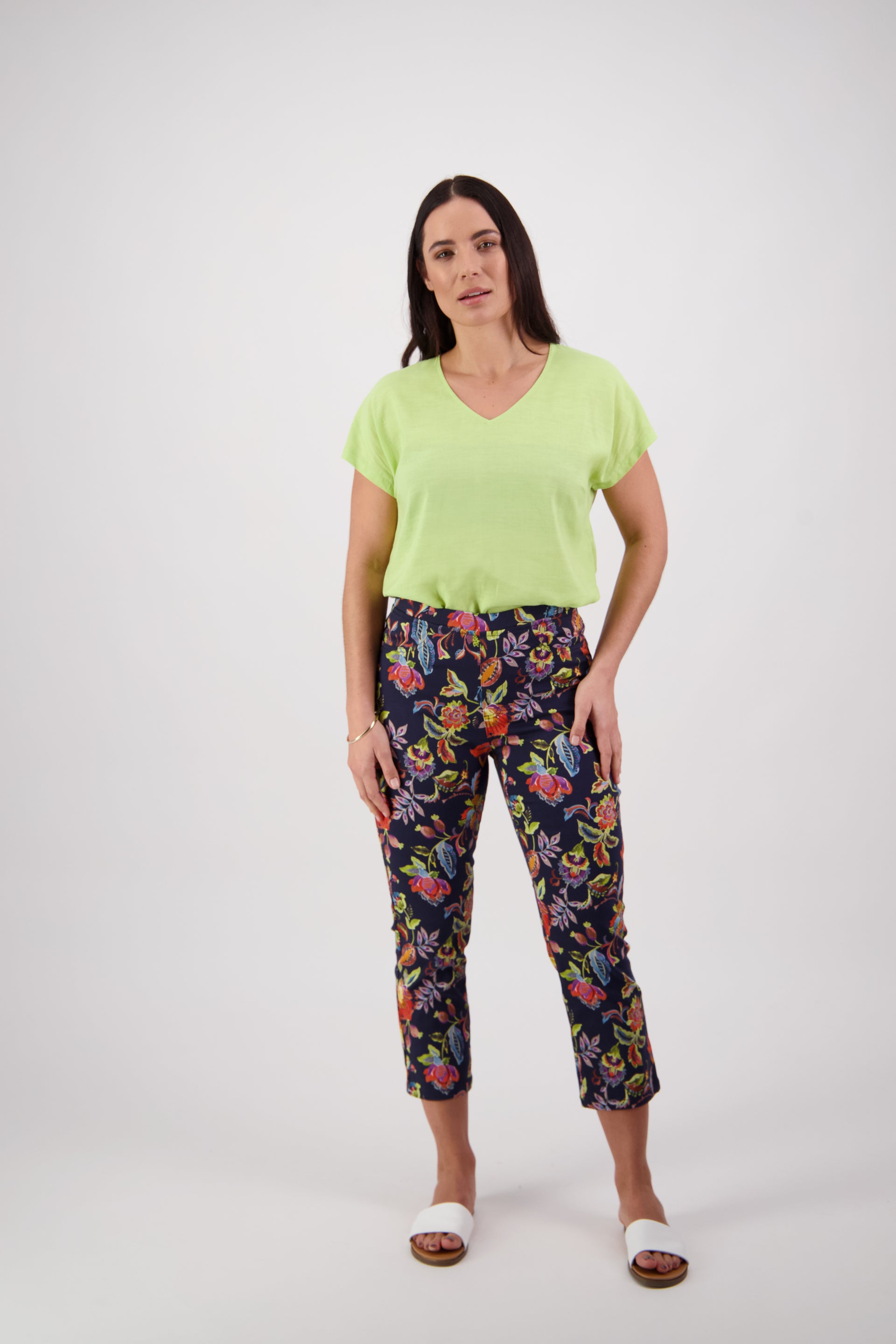 274LW Brazil - Printed Slim Leg 7/8 Length Lightweight Pull-On - Vassalli