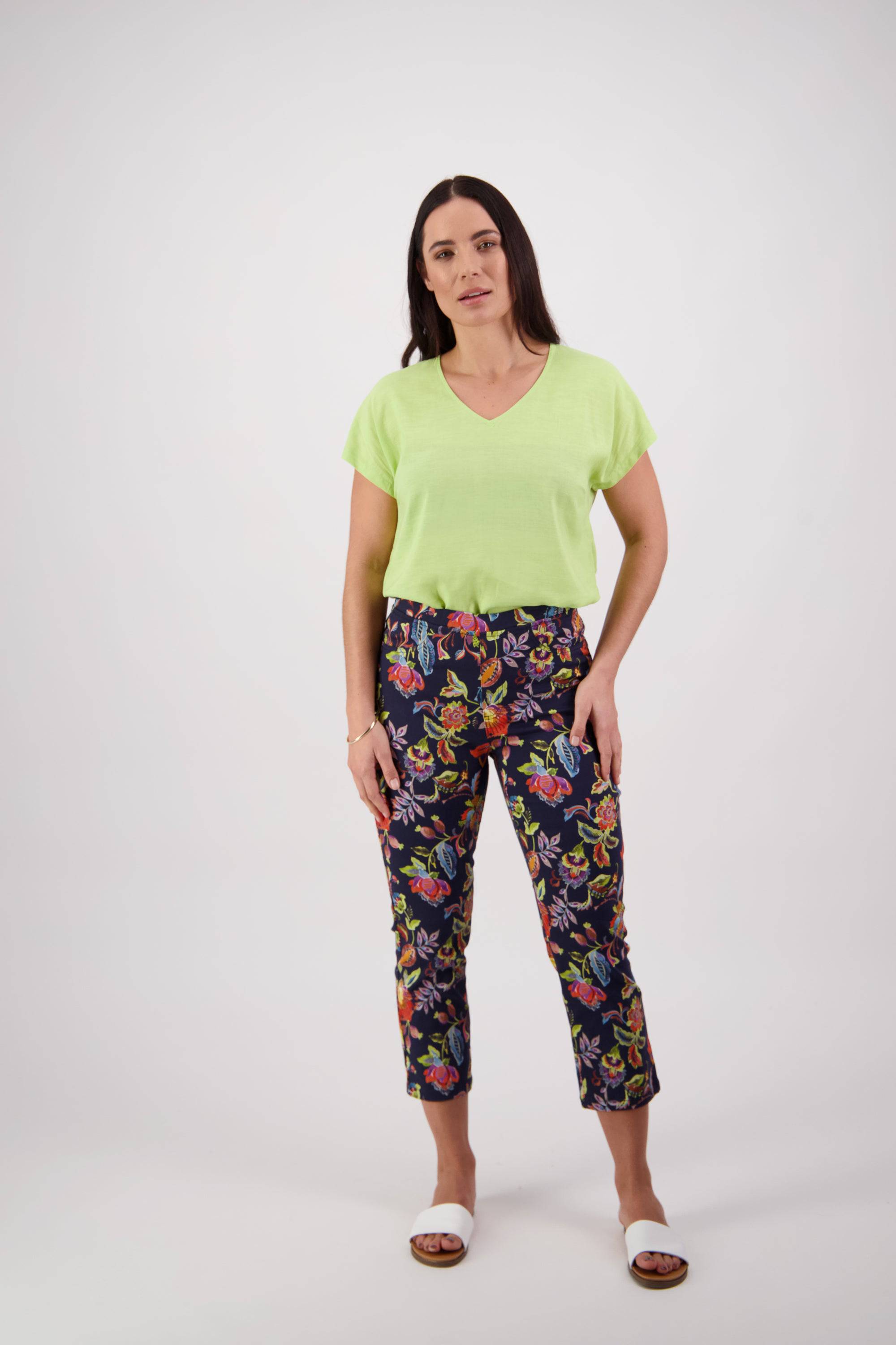 274LW Brazil - Printed Slim Leg 7/8 Length Lightweight Pull-On - Vassalli
