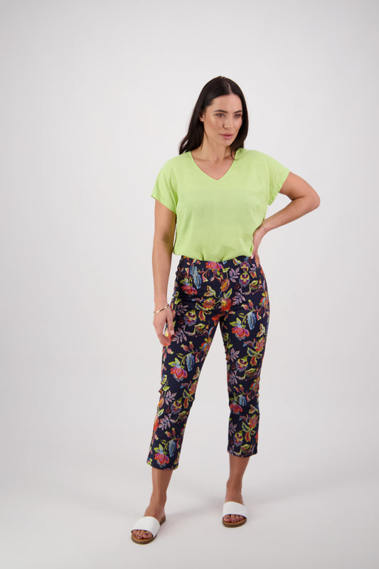 274LW Brazil - Printed Slim Leg 7/8 Length Lightweight Pull On - Vassalli