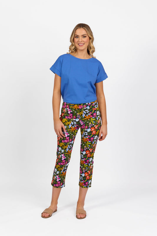 274LW Lola - Printed Slim Leg 7/8 Length Lightweight Pull On - Vassalli