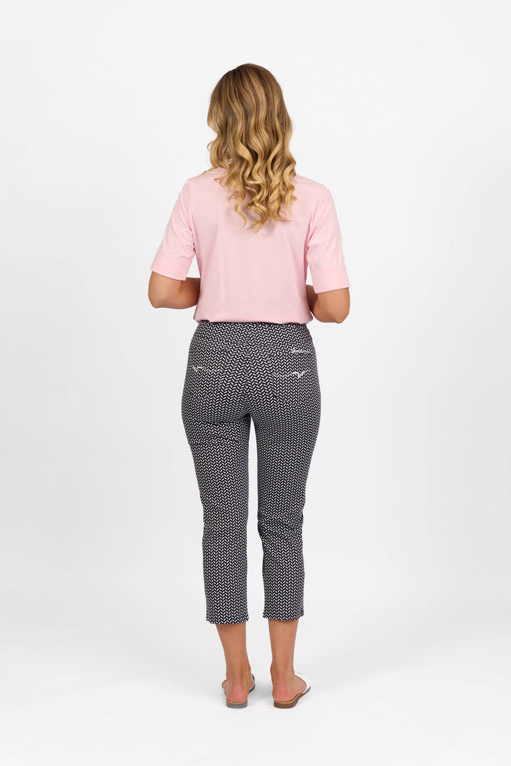274LW Nori - Printed Slim Leg 7/8 Length Lightweight Pull-On - Vassalli