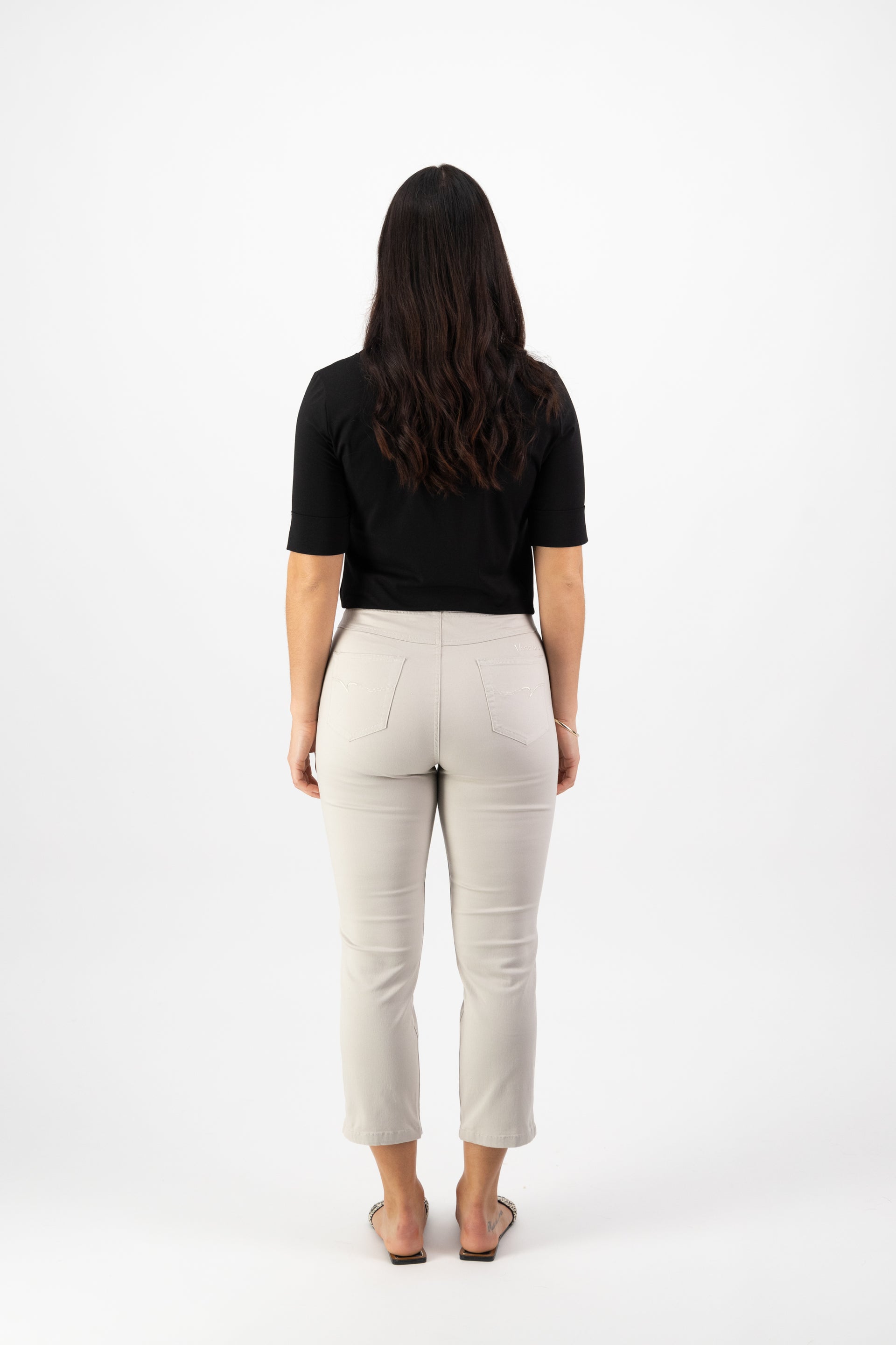 274LW Pumice - Plain Slim Leg 7/8 Length Lightweight Pull-On - Vassalli