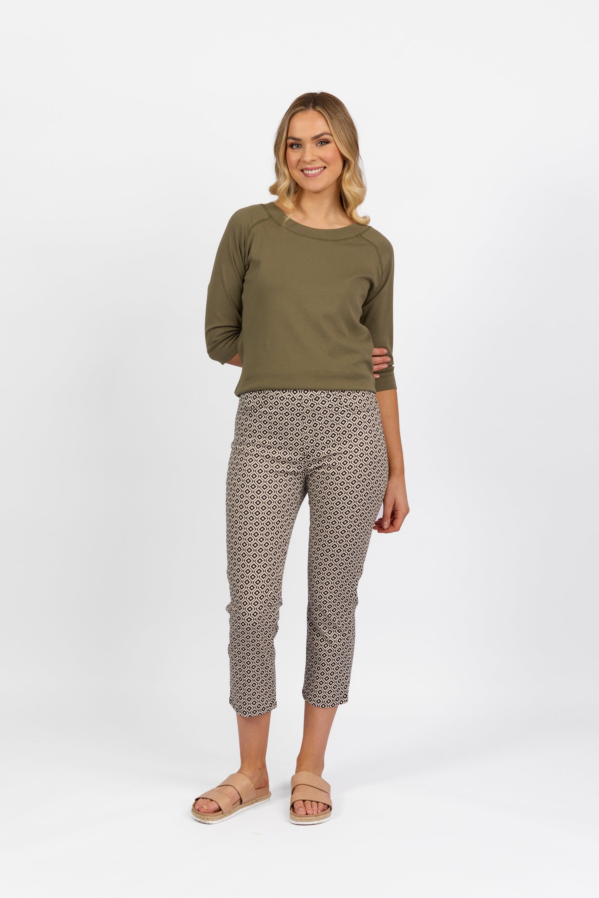 274LW Sahara - Printed Slim Leg 7/8 Length Lightweight Pull-On - Vassalli