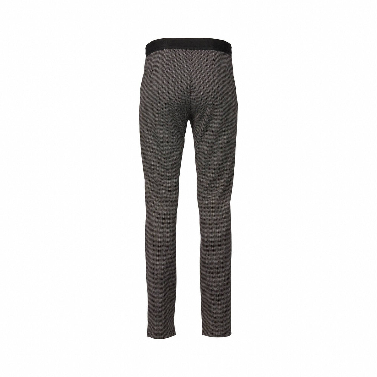 Back view of Vassalli Everest Pull On - Jed slim-fit, checkered Stretch Fabric Pants with a black waistband, shown against a white background.