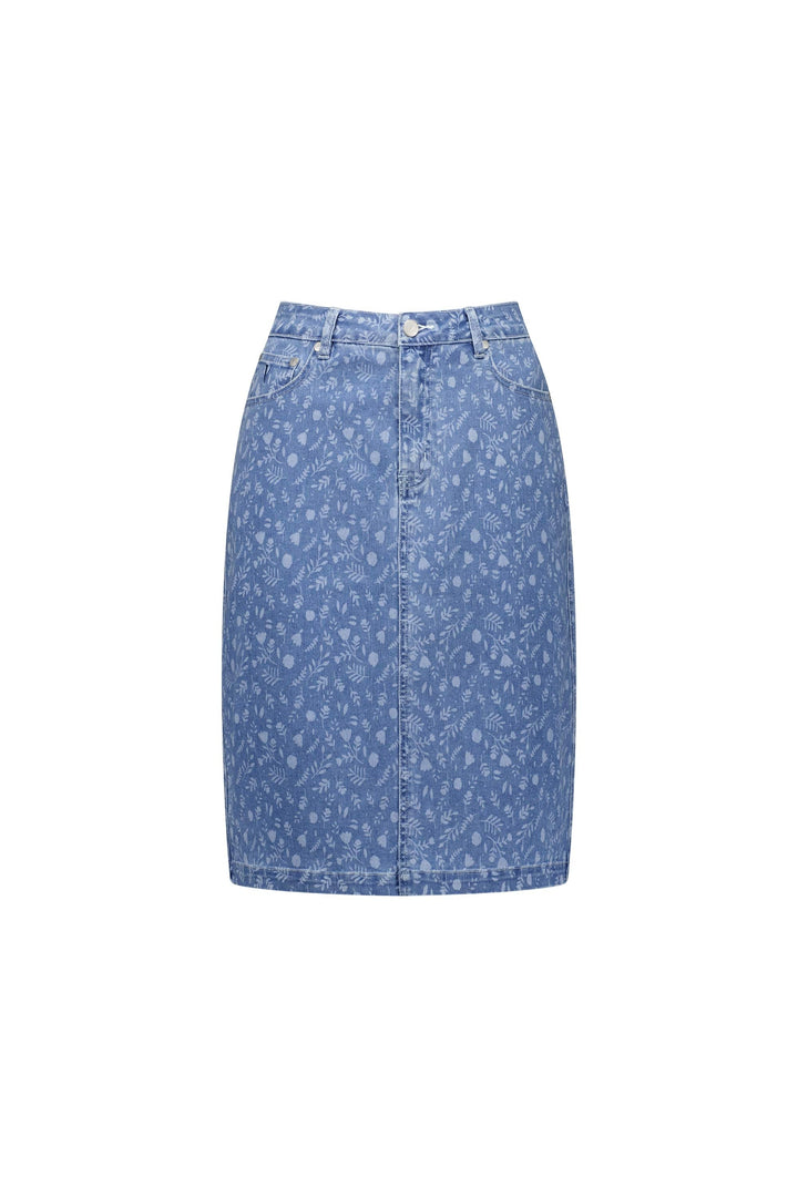 372AV Denim Skirt - Ditsy Floral - Vassalli