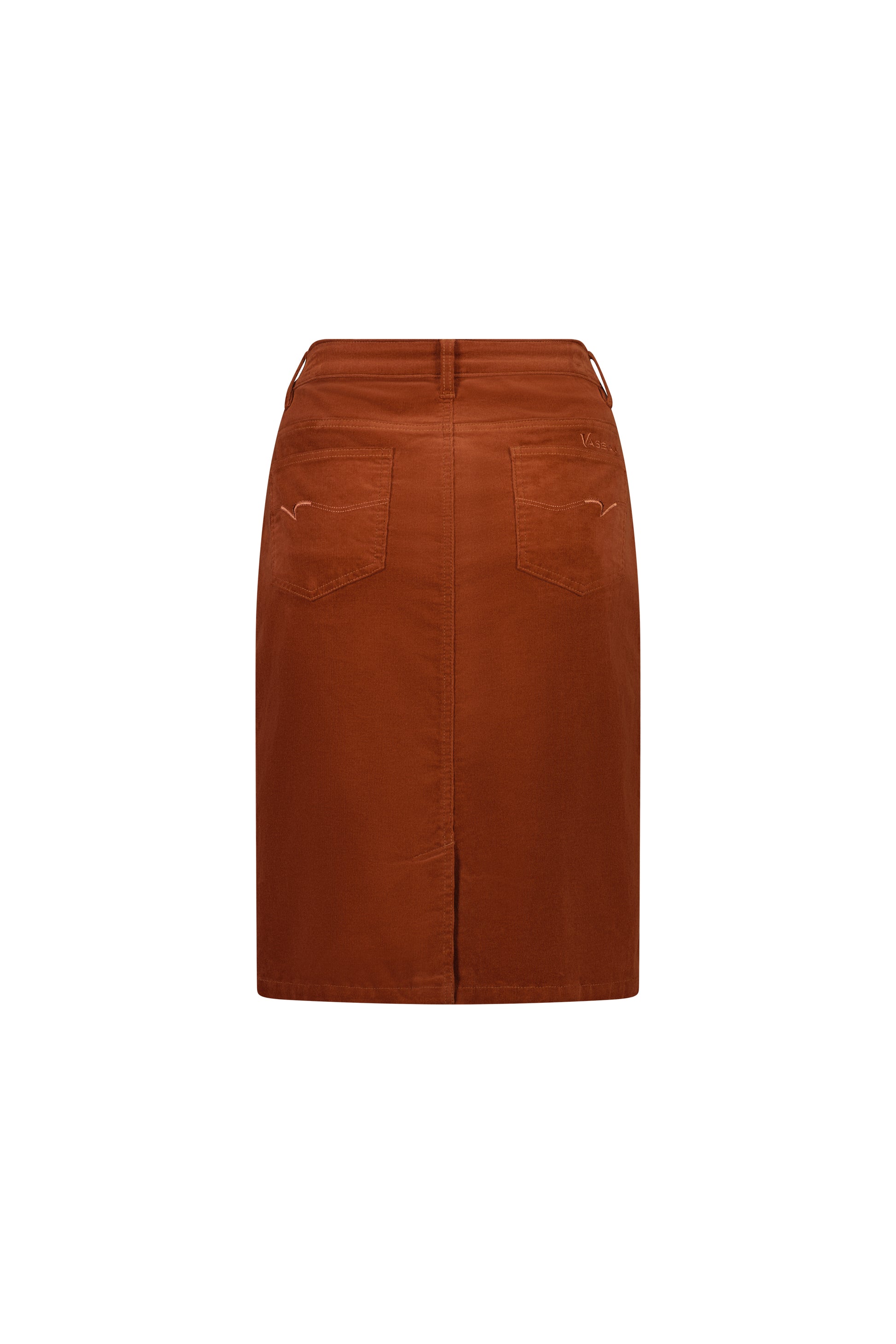 372AVM Bronze - Knee Length Cord Skirt - Vassalli