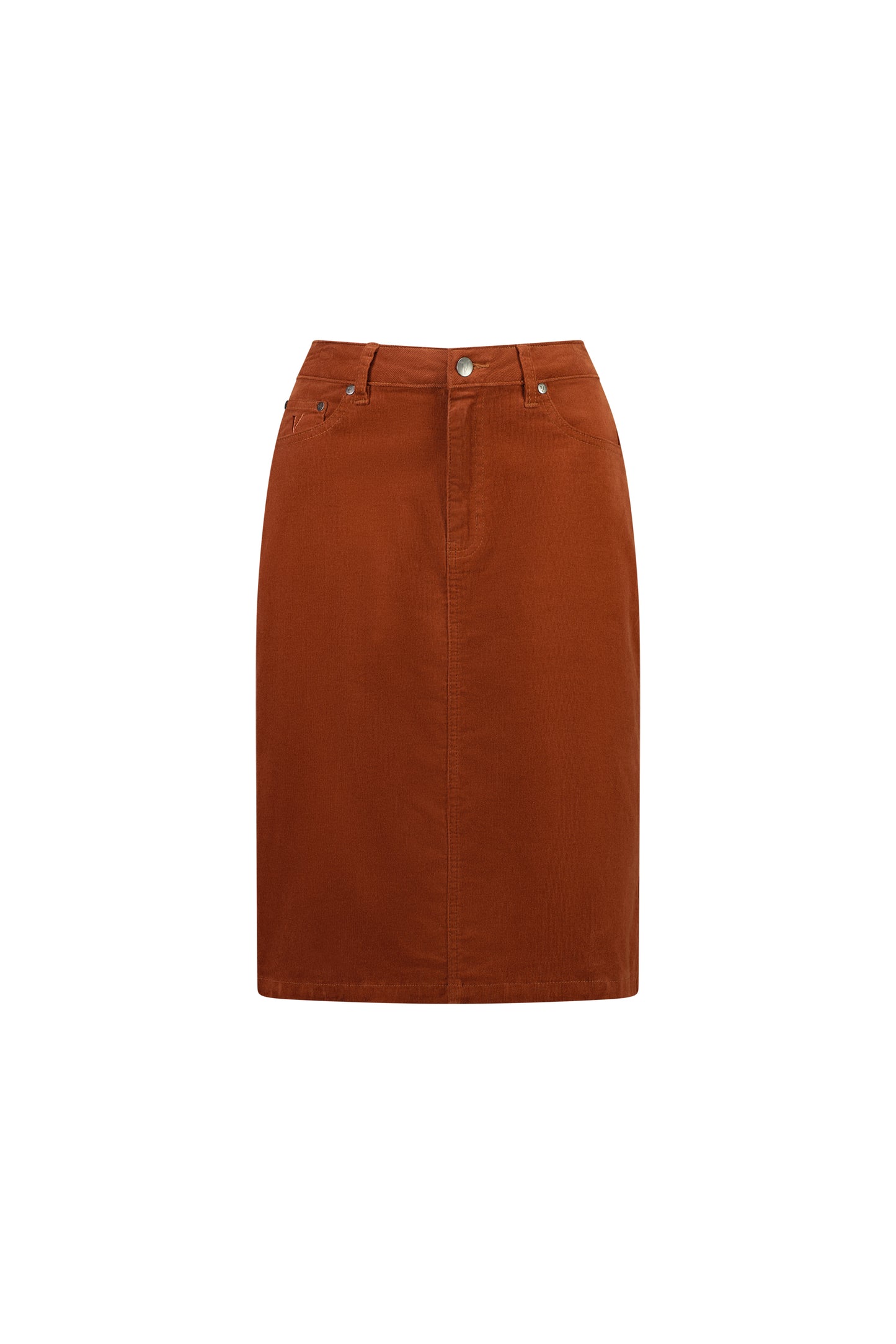 372AVM Bronze - Knee Length Cord Skirt - Vassalli