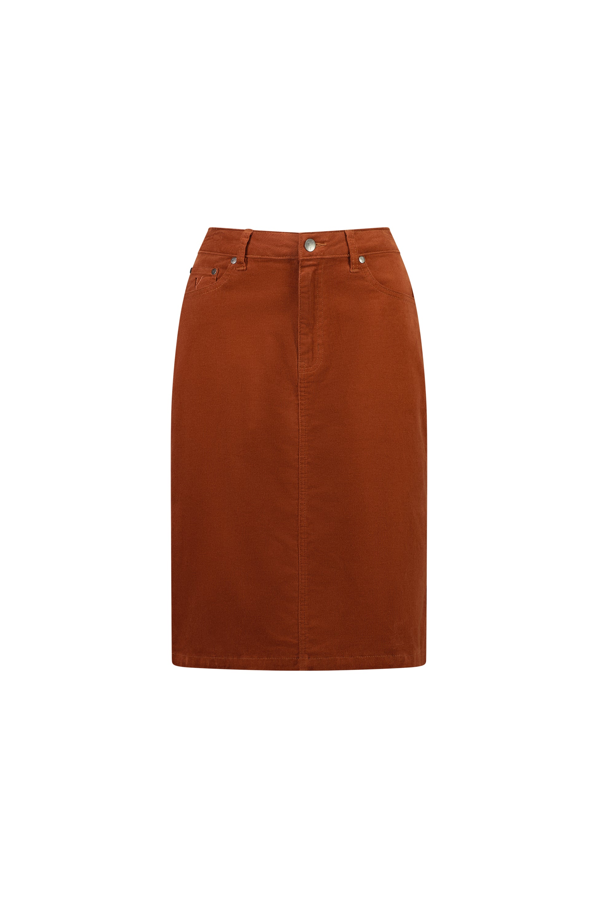 372AVM Bronze - Knee Length Cord Skirt - Vassalli
