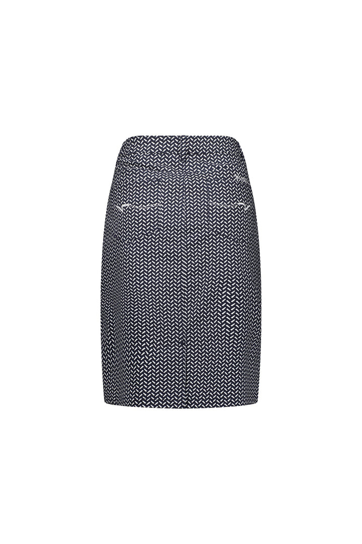 372AV Nori - Printed Lightweight Skirt with Centre Back Vent - Vassalli