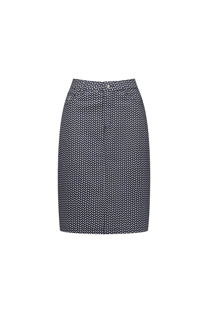 372AV Nori - Printed Lightweight Skirt with Centre Back Vent - Vassalli