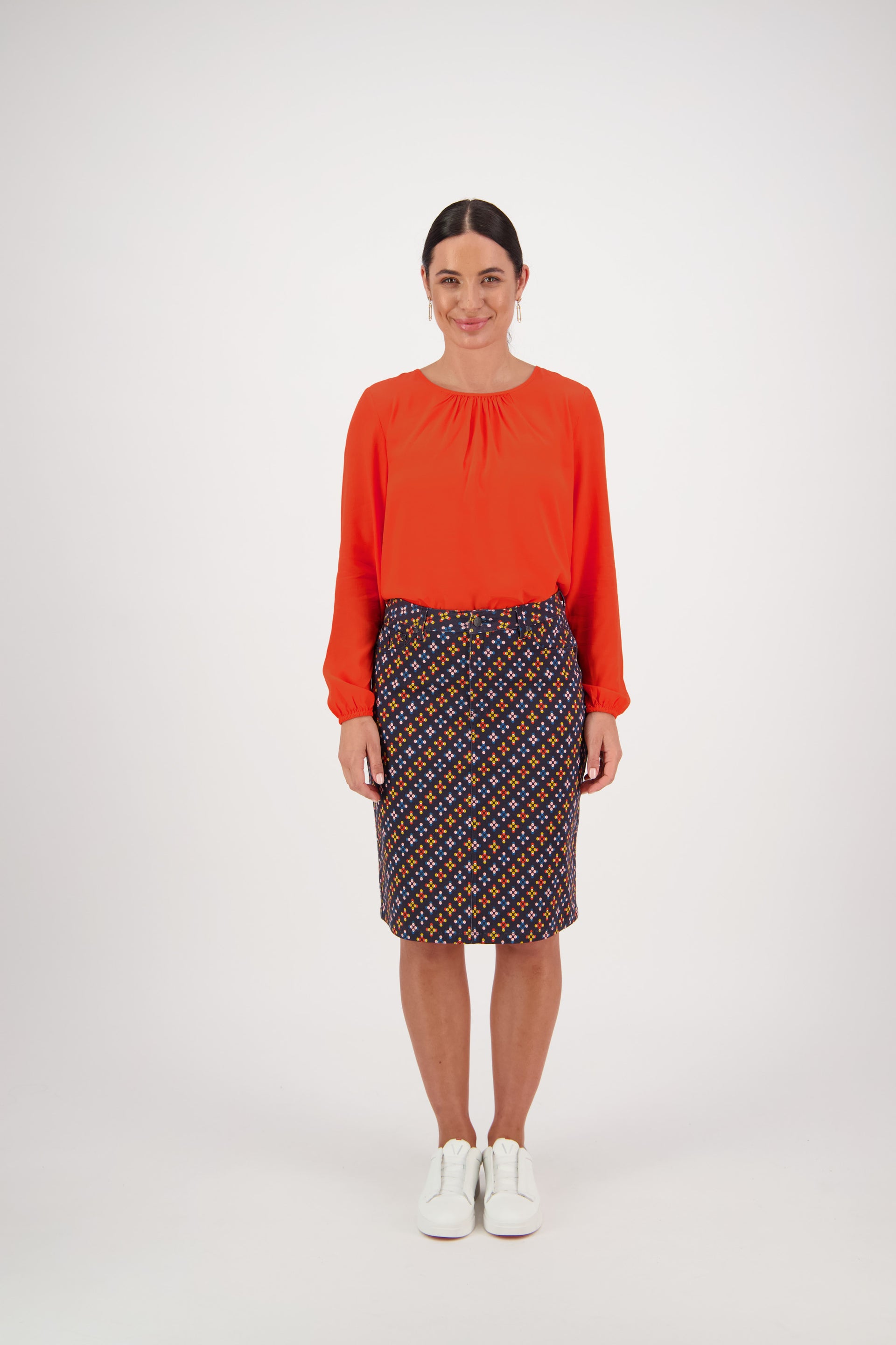 372AV Stellar - Knee Length Printed Skirt - Vassalli