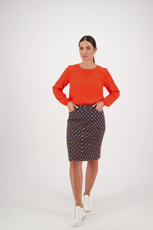 372AV Stellar - Knee Length Printed Skirt - Vassalli