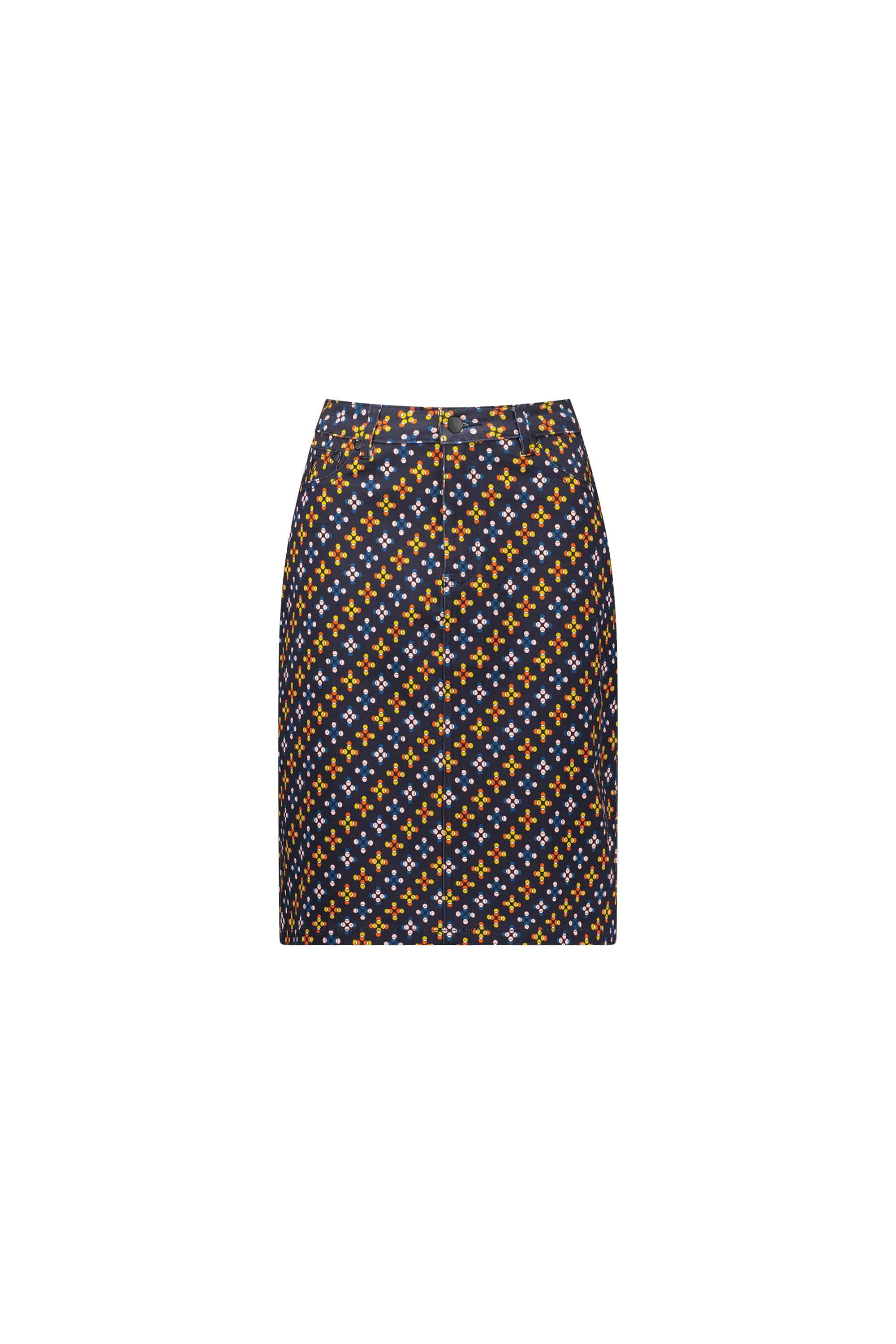 372AV Stellar - Knee Length Printed Skirt - Vassalli